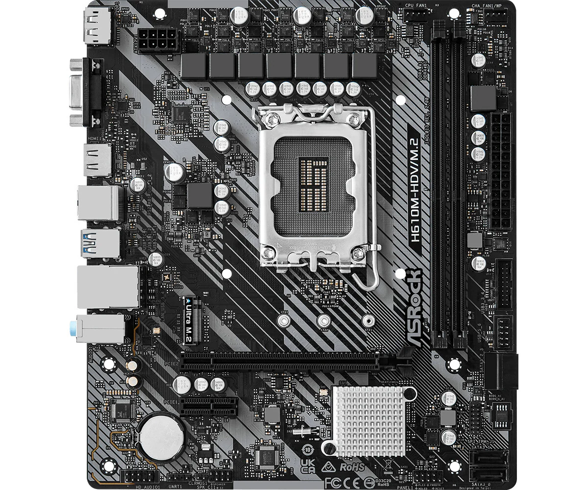 Asrock H610M-HDV/M.2 R2.0 micro ATX motherboard - Intel H610 LGA 1700 - Image 2