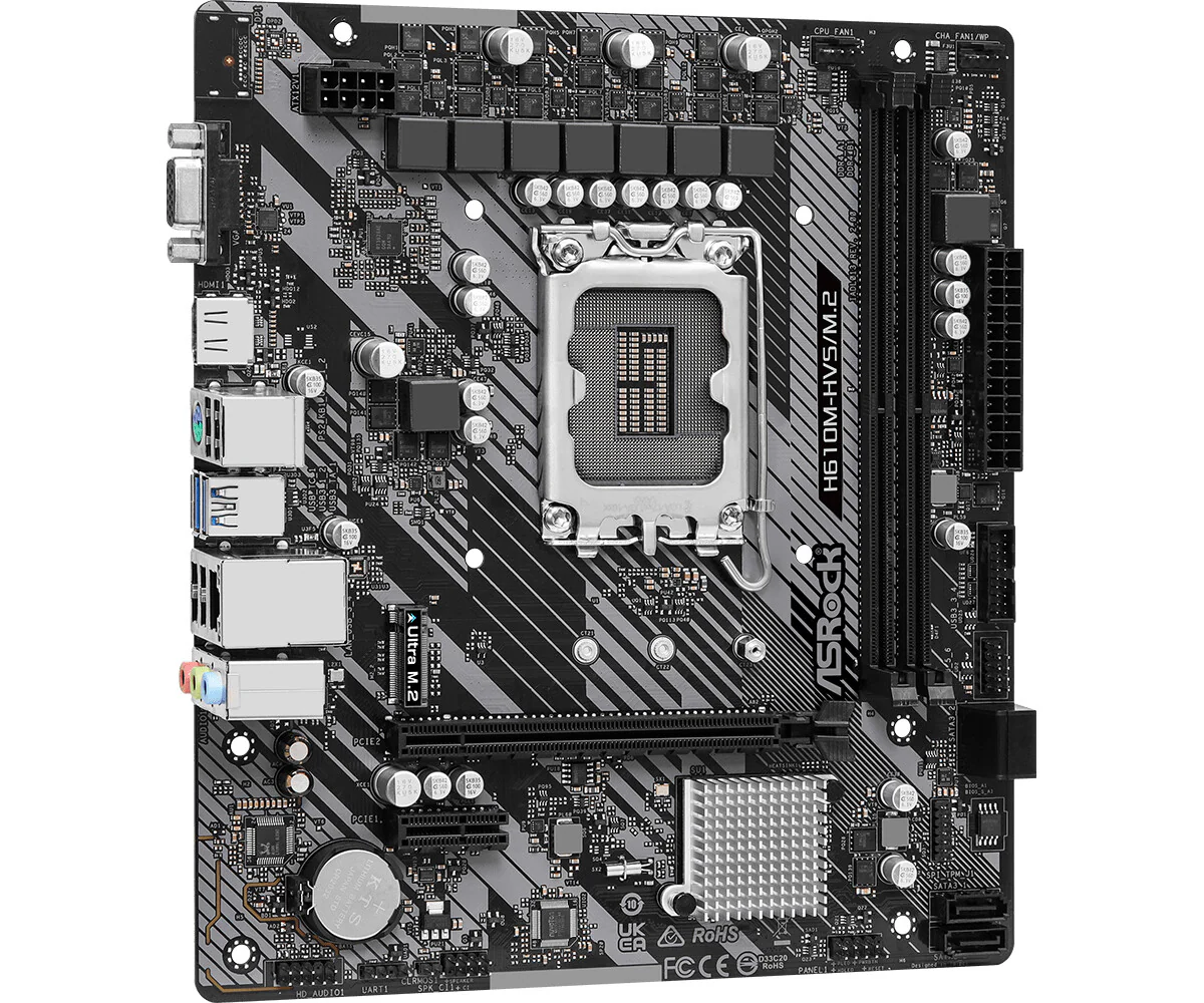 Asrock H610M-HVS/M.2 R2.0 micro ATX motherboard - Intel H610 LGA 1700 - Image 3