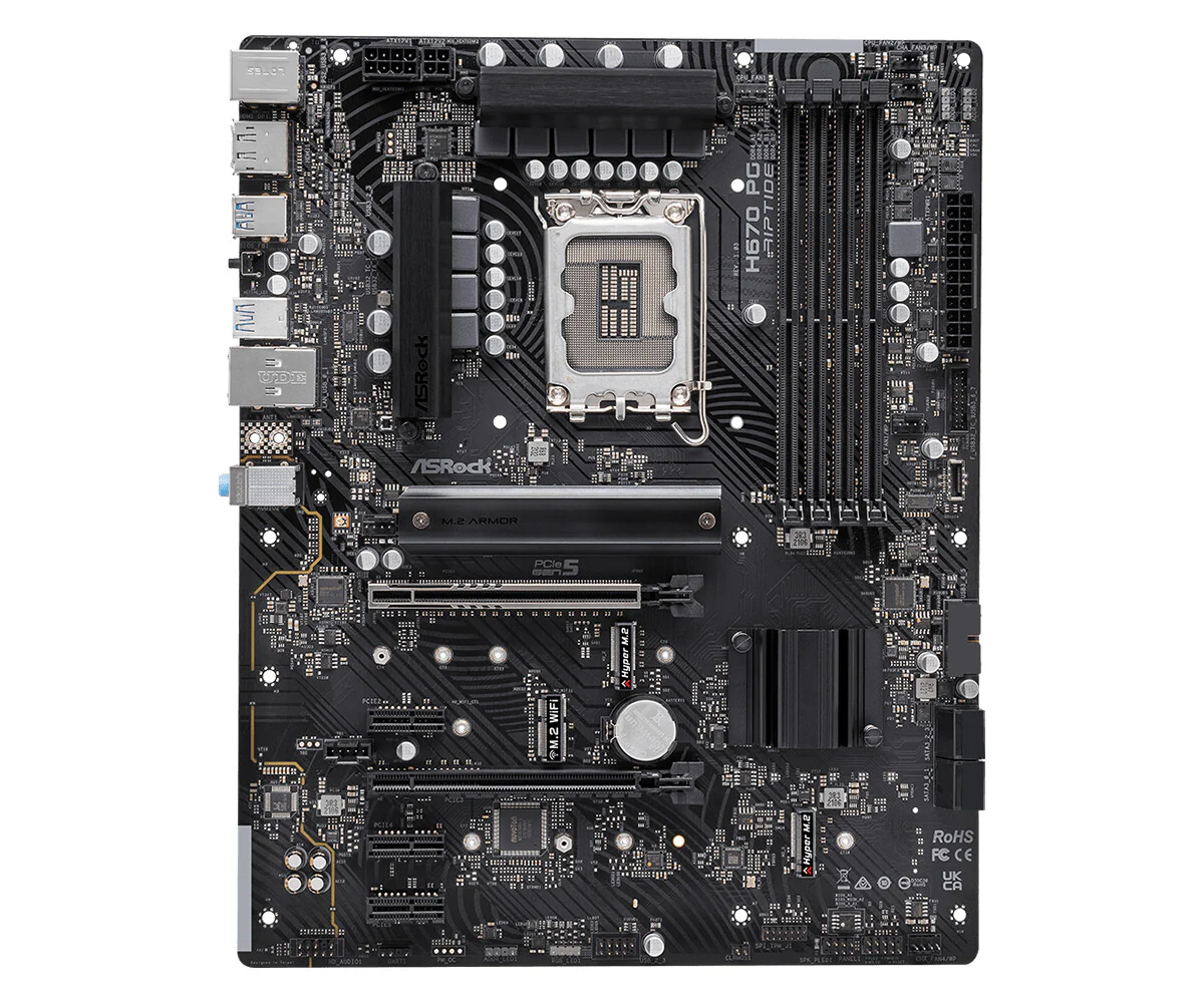 Asrock H670 PG Riptide ATX motherboard - Intel H670 LGA 1700 - Image 2