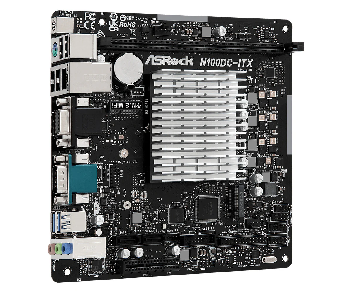 Asrock N100DC-ITX mini ITX motherboard - Integrated CPU - Image 4