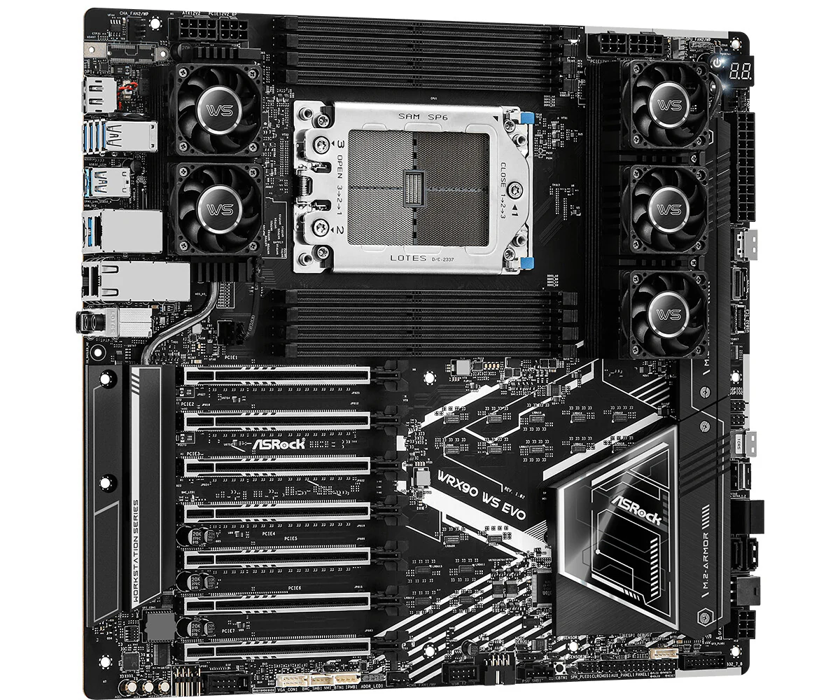 Asrock WRX90 WS EVO EEB motherboard - AMD WRX90 Socket sTR5 - Image 2
