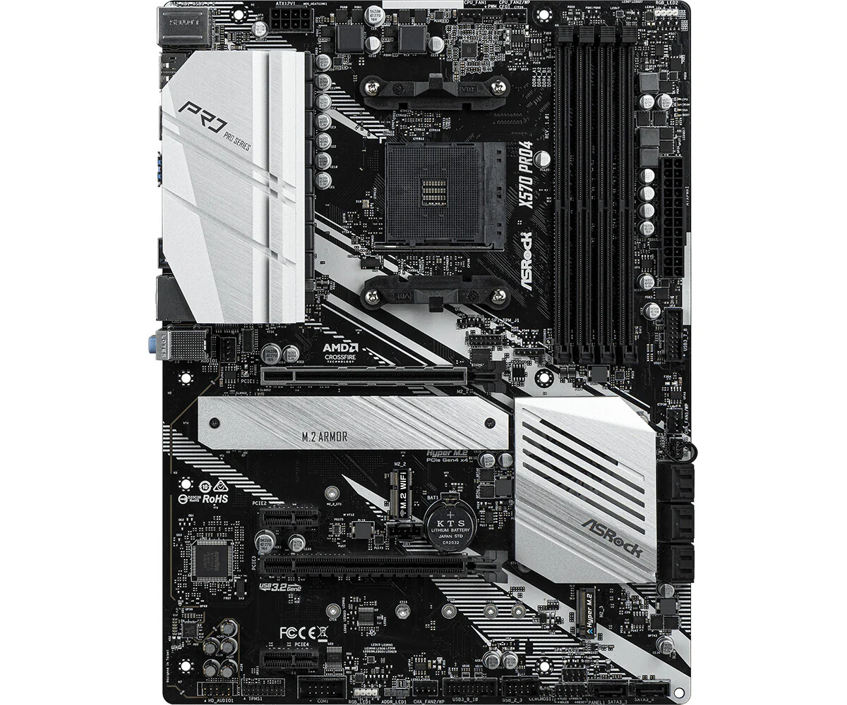 Asrock X570 Pro4 ATX motherboard - AMD X570 Socket AM4 - Image 2