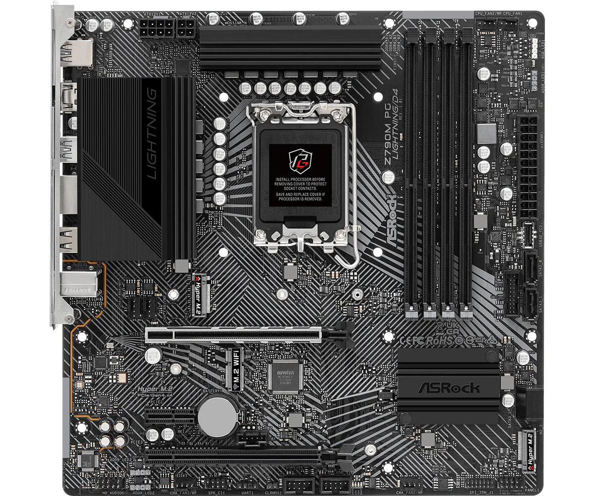 Asrock Z790M PG Lightning/D4 micro ATX motherboard - Intel Z790 LGA 1700 - Image 2