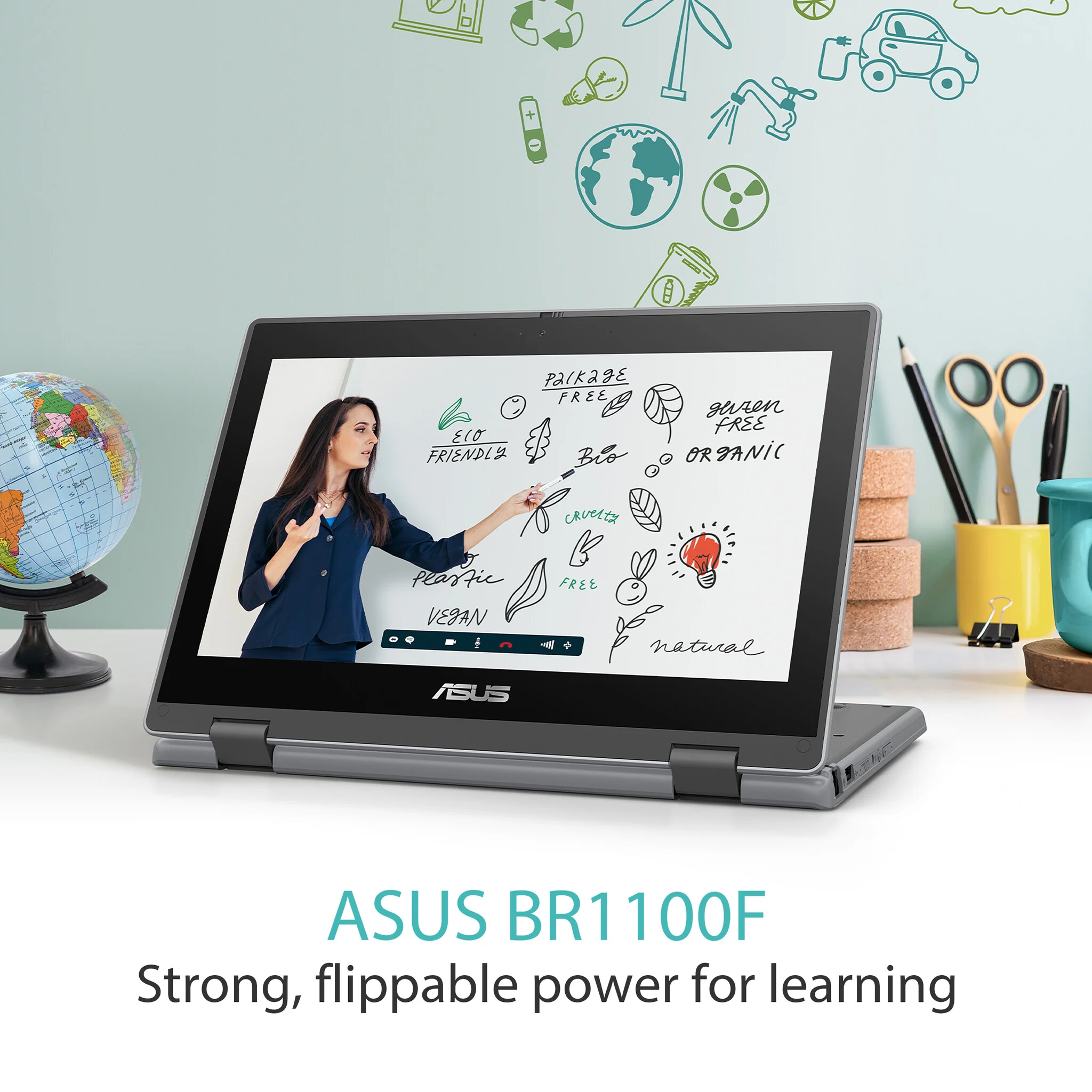ASUS BR1100F-C41DXAS Hybrid (2-in-1) - 29.5 cm (11.6") - Touchscreen - Intel® Celeron® N N4500 - 4 GB DDR4-SDRAM - 128 GB SSD - Wi-Fi 6 - Windows 11 Pro Education - Grey - Image 4