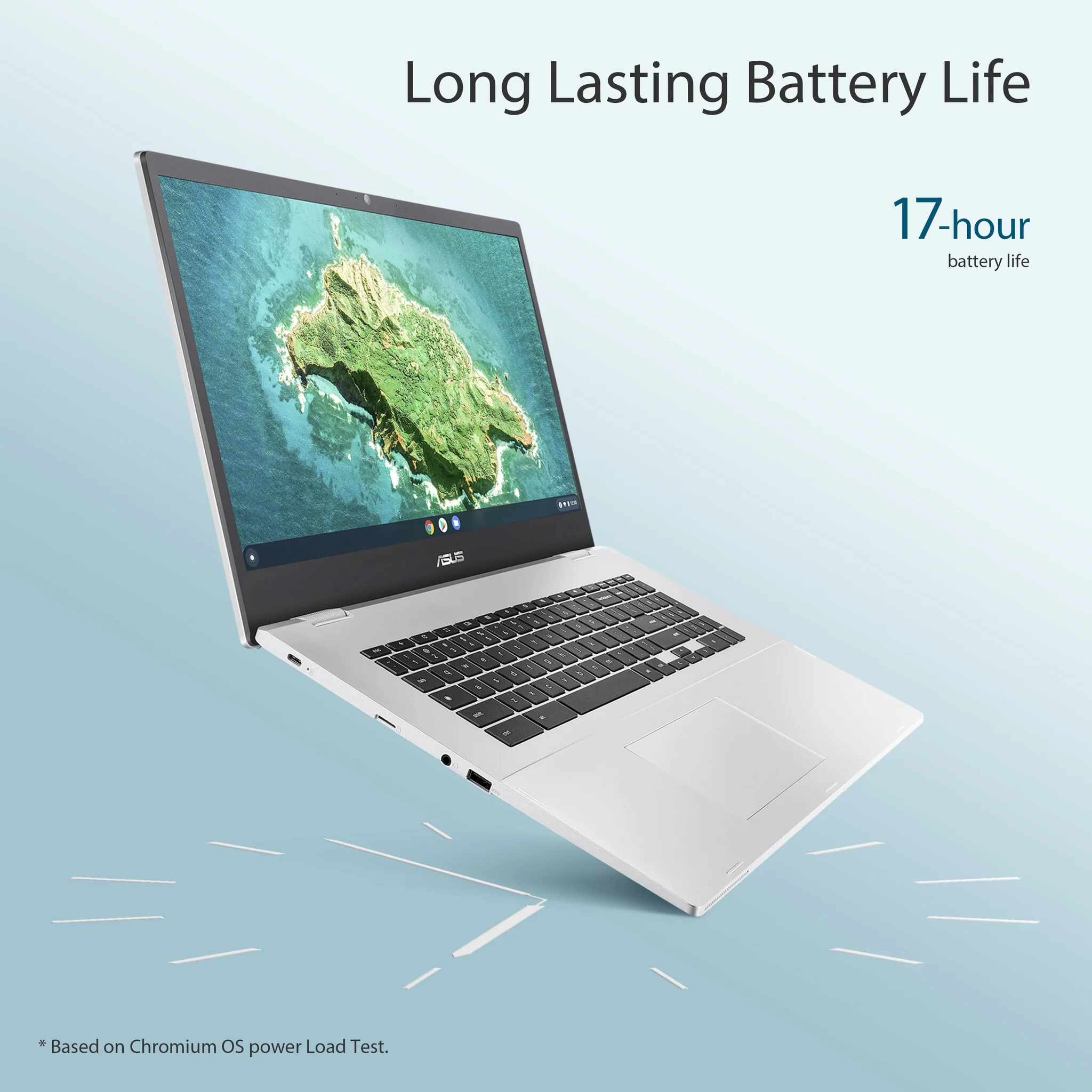 ASUS Chromebook - 43.9 cm (17.3") - Intel® Pentium® Silver N6000 - 4 GB LPDDR4x-SDRAM - 128 GB eMMC - Wi-Fi 6 - ChromeOS - Silver - Image 10