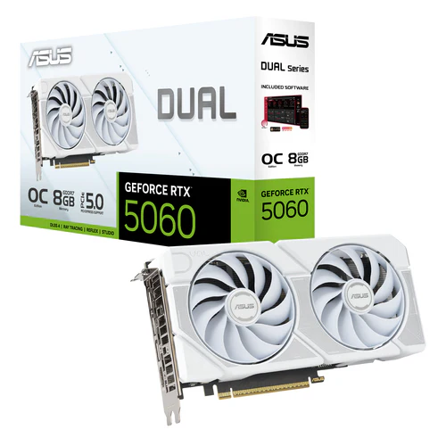 ASUS Dual OC White Editon - NVIDIA 8 GB GDDR7 GeForce RTX 5060 graphics card