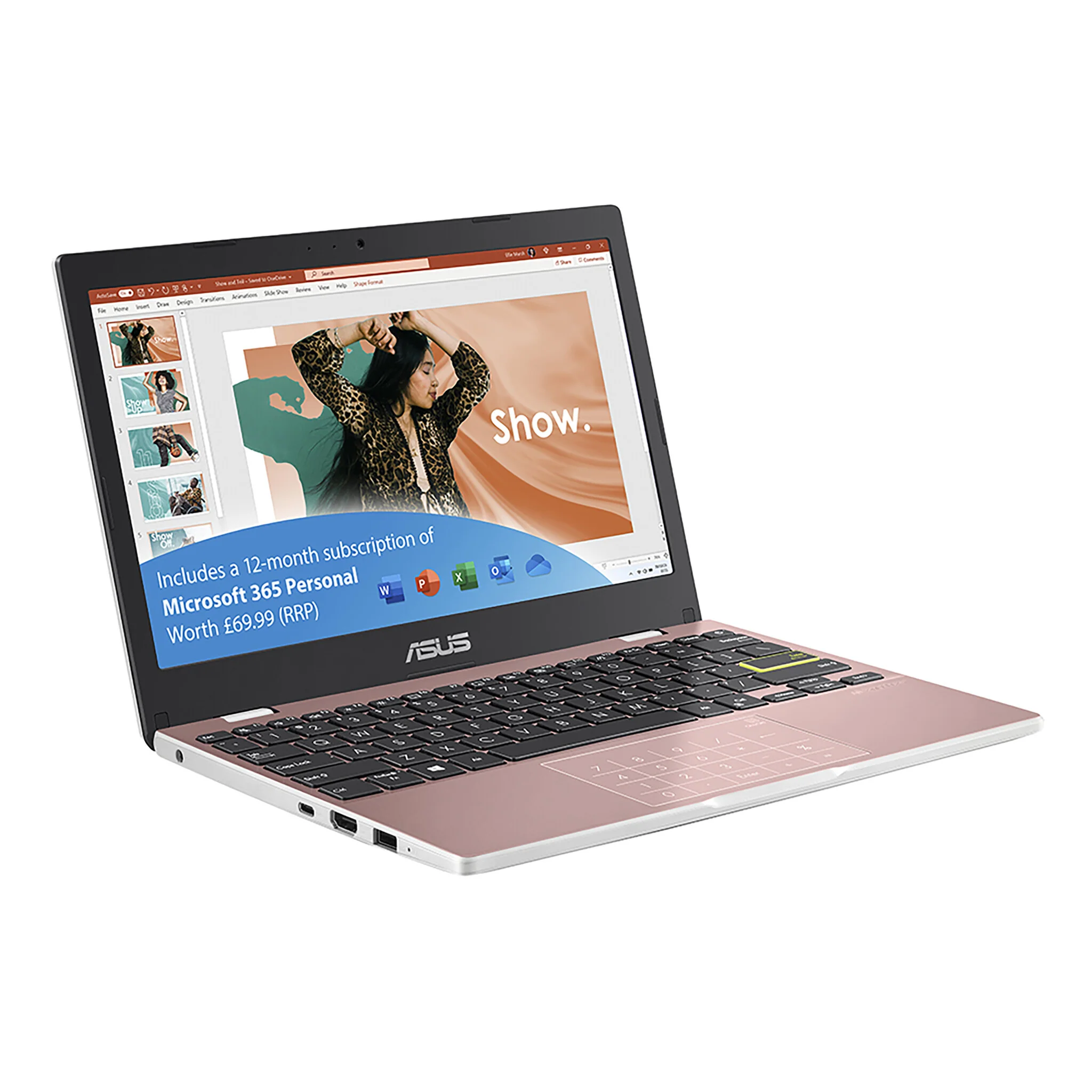 ASUS E210MA-GJ325WS Laptop - 29.5 cm (11.6") - Intel® Celeron® N N4020 - 4 GB DDR4-SDRAM - 64 GB eMMC - Wi-Fi 5 - Windows 11 Home in S mode - Pink - Image 2