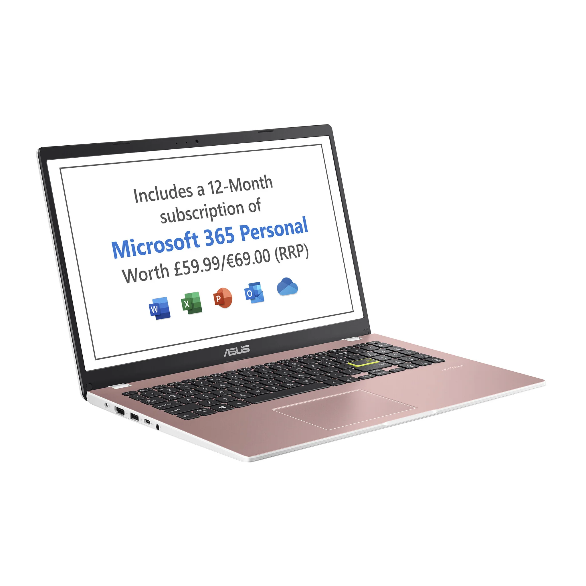 ASUS E510MA-EJ118WS Laptop - 39.6 cm (15.6") - Intel® Celeron® N N4020 - 4 GB DDR4-SDRAM - 64 GB eMMC - Wi-Fi 5 - Windows 11 Home in S mode - Pink - Image 6