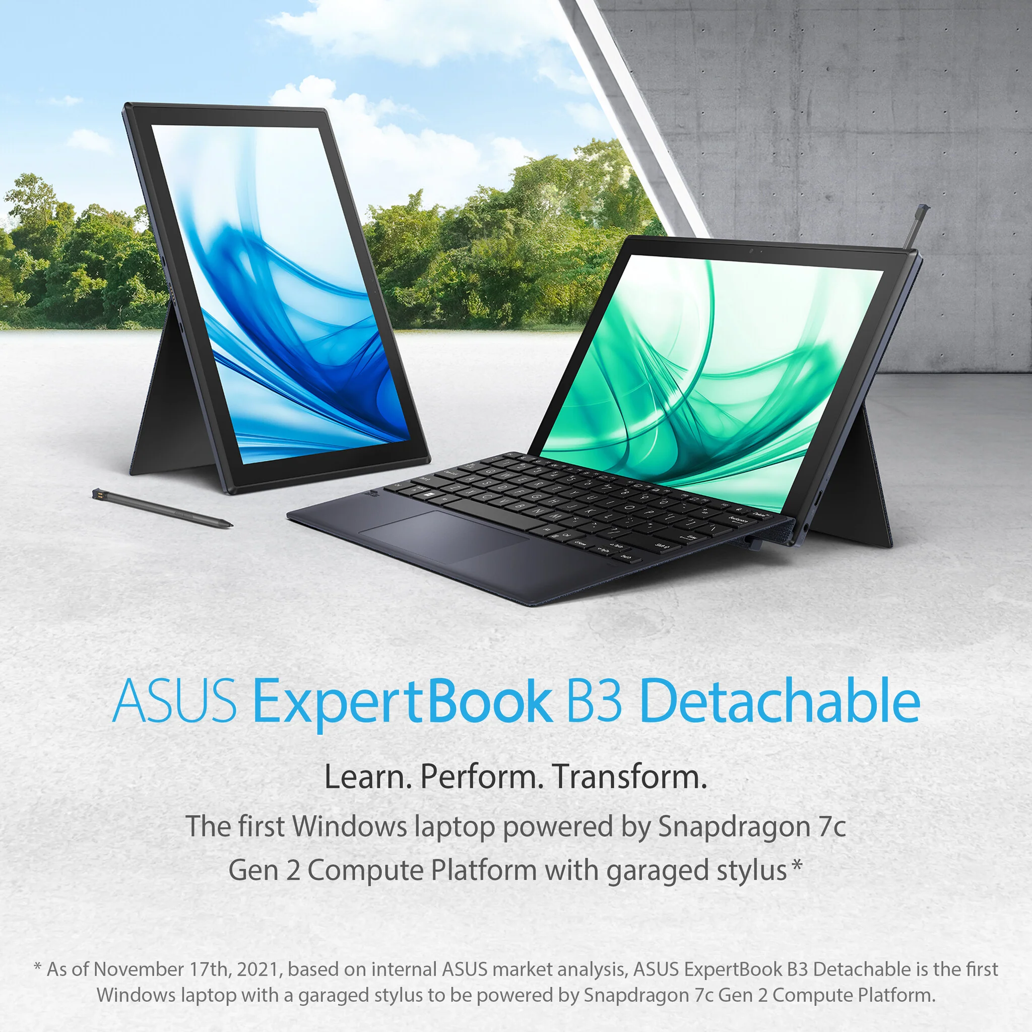 ASUS ExpertBook B3 Detachable Hybrid (2-in-1) - 26.7 cm (10.5") - Touchscreen - Qualcomm Snapdragon 7c (Gen 2) - 8 GB LPDDR4x-SDRAM - 128 GB eMMC - Wi-Fi 5 - Windows 11 Pro - Black - Image 7
