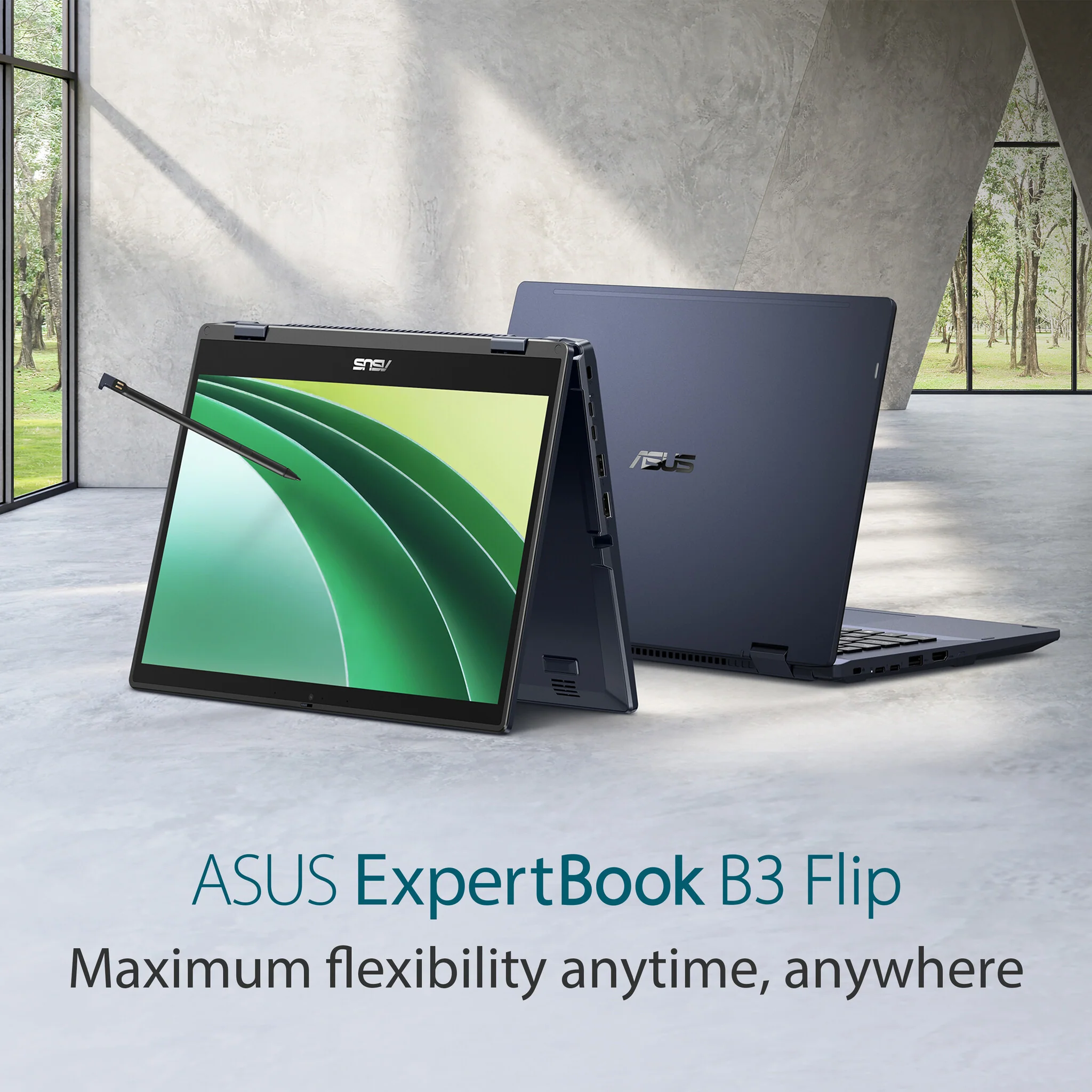 ASUS ExpertBook B3 Flip Hybrid (2-in-1) - 35.6 cm (14") - Touchscreen - Intel® Core™ i5-1235U - 8 GB DDR4-SDRAM - 256 GB SSD - Wi-Fi 6 - Windows 11 Pro Education - Black - Image 5