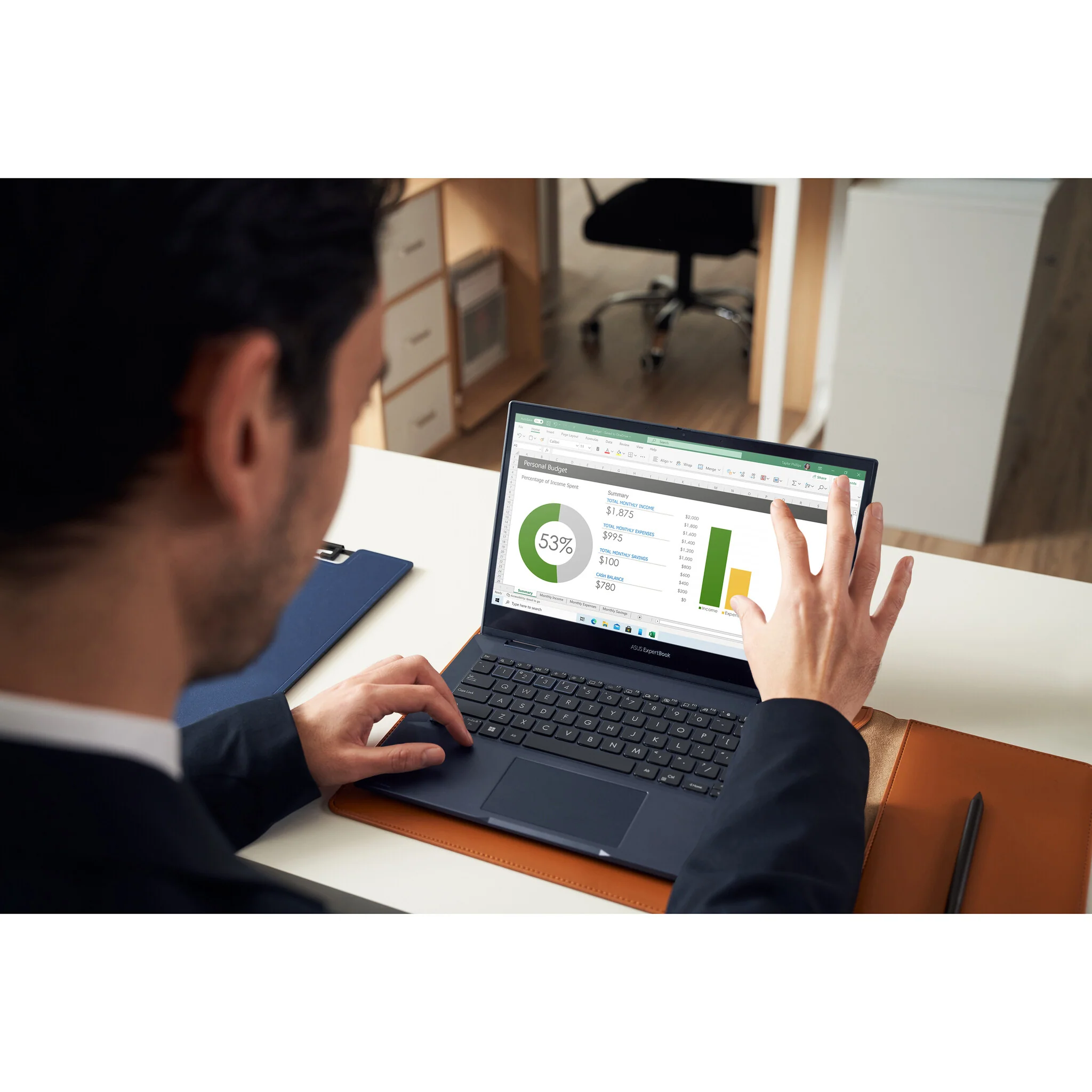 ASUS ExpertBook Hybrid (2-in-1) - 33.8 cm (13.3") - Touchscreen - Intel® Core™ i7-1165G7 - 16 GB DDR4-SDRAM - 512 GB SSD - Wi-Fi 6 - Windows 11 Pro - Black - Image 13