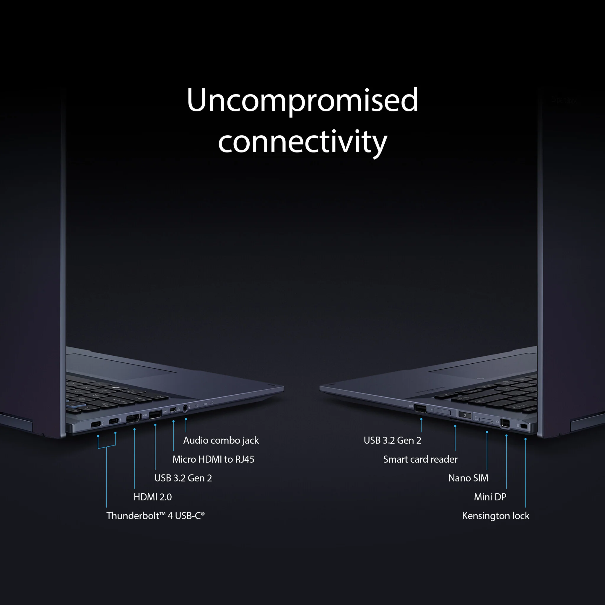 ASUS ExpertBook Hybrid (2-in-1) - 35.6 cm (14") - Touchscreen - Intel® Core™ i7-1195G7 - 16 GB DDR4-SDRAM - 512 GB SSD - Wi-Fi 6 - Windows 11 Pro - Black - Image 11