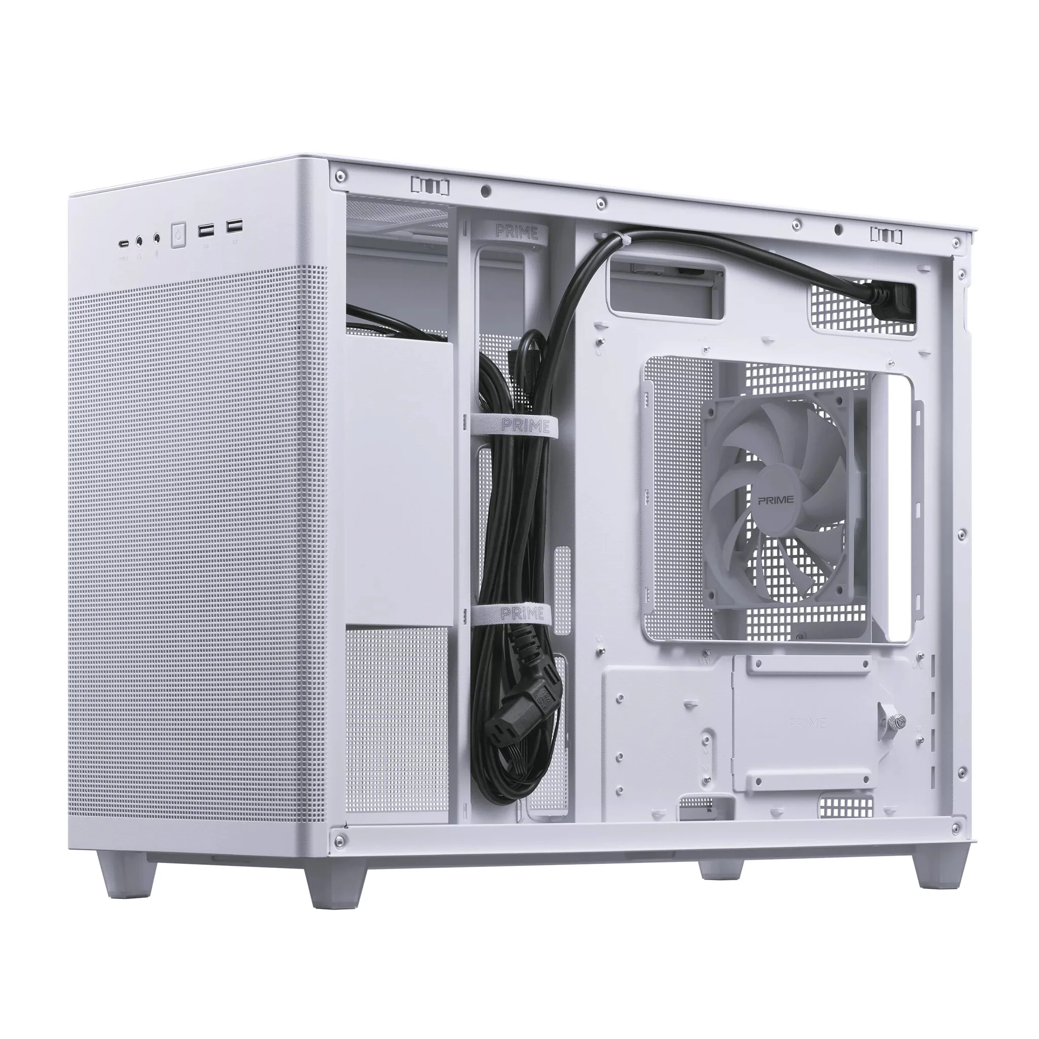Asus Prime AP201 - MicroATX Mini Tower Case in White - Image 9