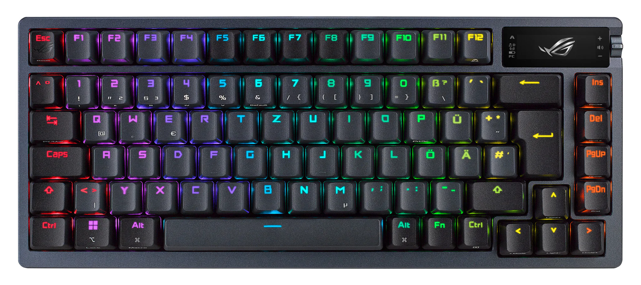ASUS ROG Azoth - USB Wired + RF Wireless + Bluetooth RGB Mechanical Gaming Keyboard in Black (QWERTY US)