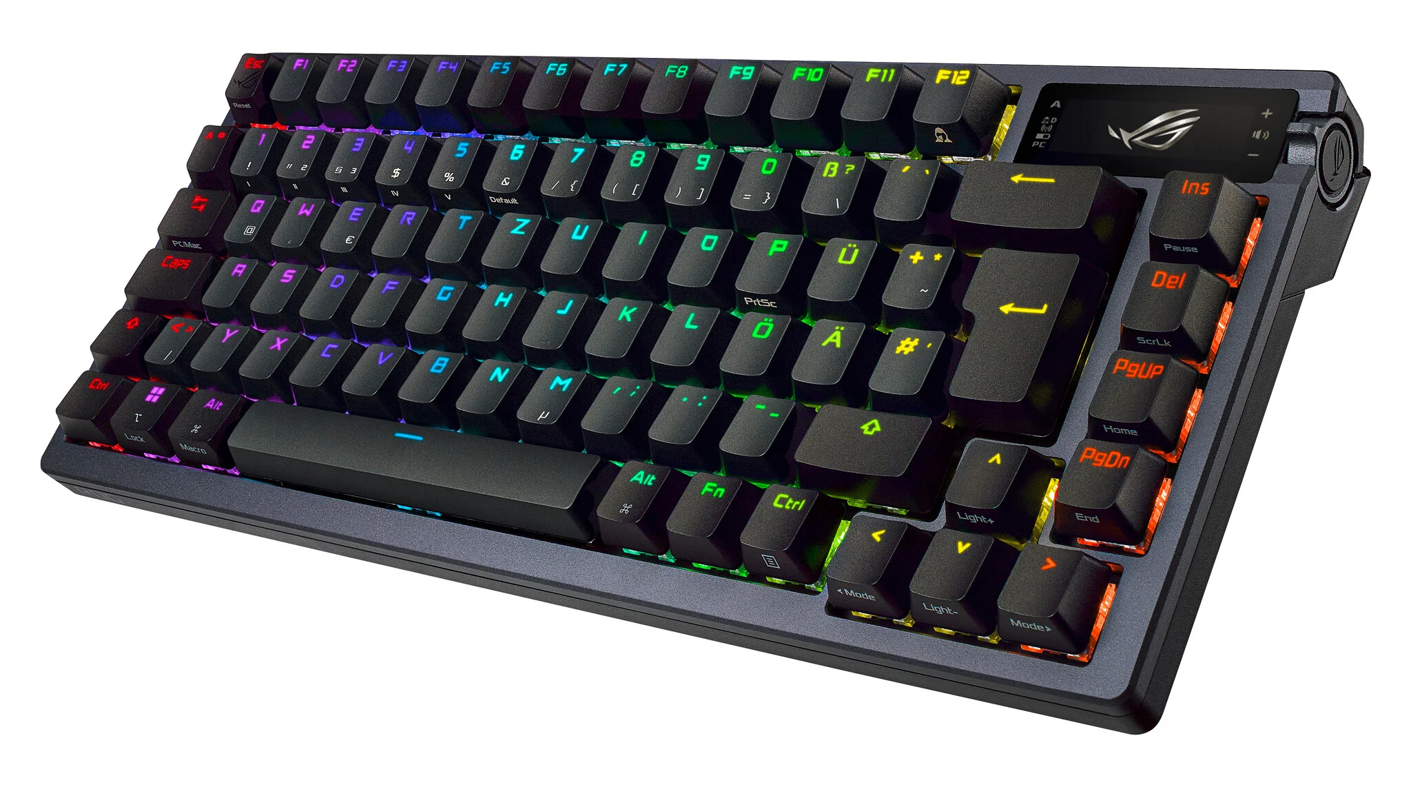 ASUS ROG Azoth - USB Wired + RF Wireless + Bluetooth RGB Mechanical Gaming Keyboard in Black (QWERTY US) - Image 2