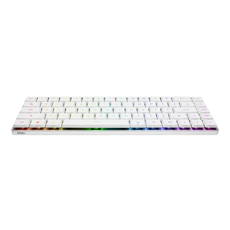 ASUS ROG Falchion RX Low Profile - USB Wired + RF Wireless + Bluetooth RGB Optical Keyboard in White (QWERTZ) - Image 4