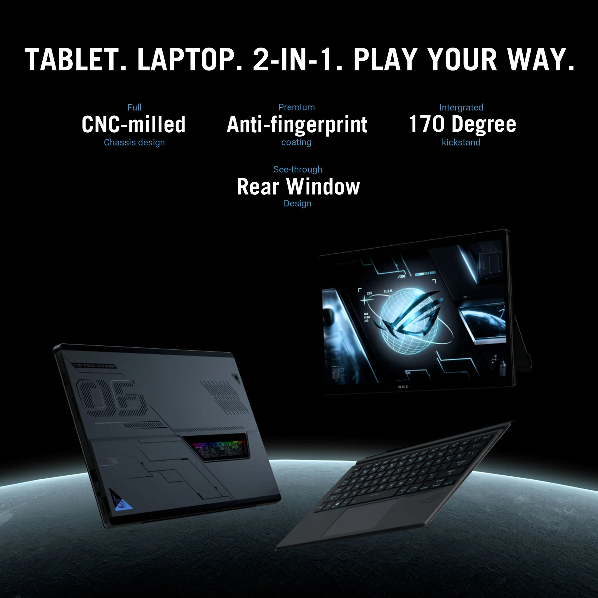 ASUS ROG Flow Z13 Hybrid (2-in-1) Laptop - 34 cm (13.4") - Touchscreen - Intel® Core™ i9-13900H - 16 GB LPDDR5-SDRAM - 1 TB SSD - NVIDIA GeForce RTX 4050 - Wi-Fi 6E - Windows 11 Home - Black - Image 12