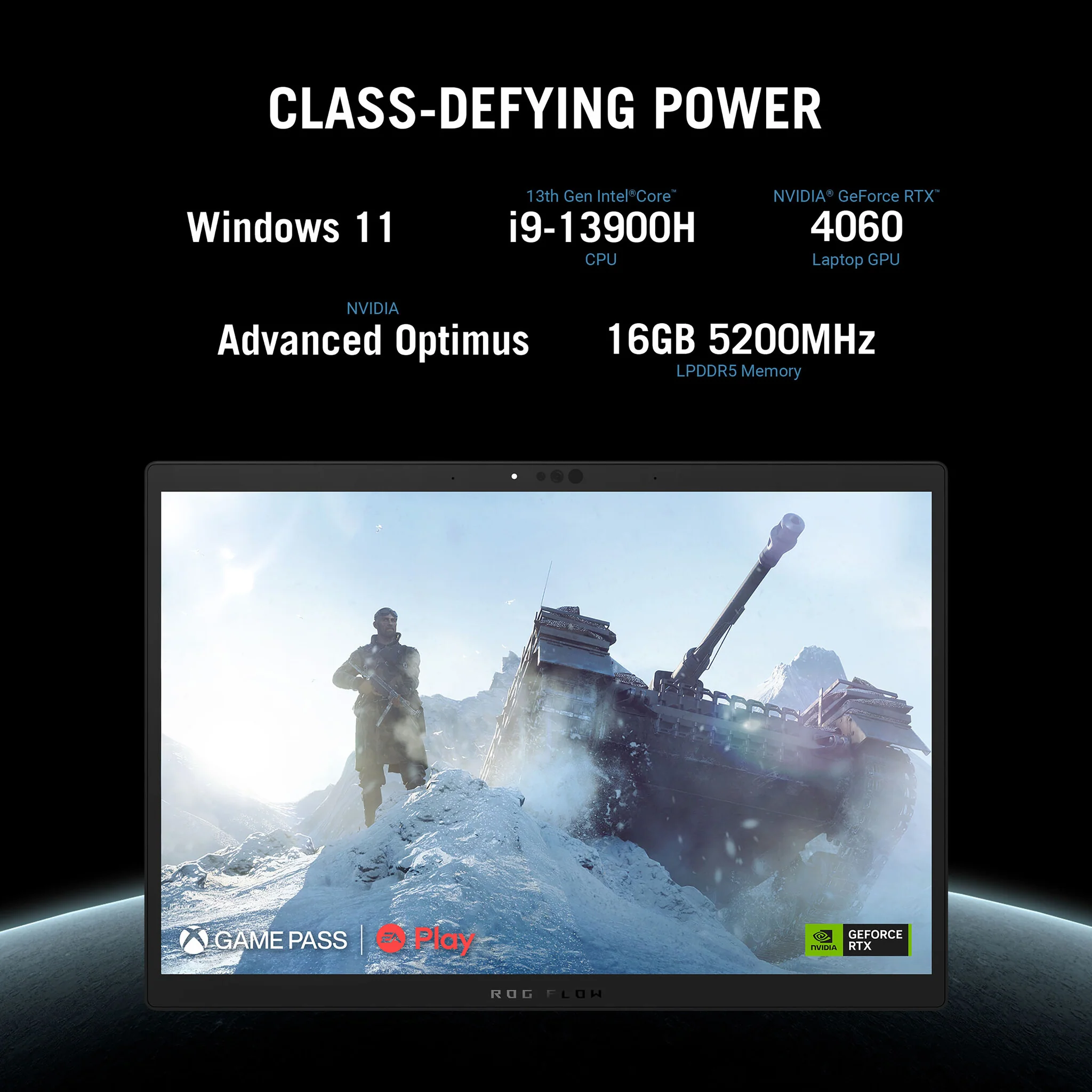 ASUS ROG Flow Z13 Hybrid (2-in-1) Laptop - 34 cm (13.4") - Touchscreen - Intel® Core™ i9-13900H - 16 GB LPDDR5-SDRAM - 1 TB SSD - NVIDIA GeForce RTX 4050 - Wi-Fi 6E - Windows 11 Home - Black - Image 9