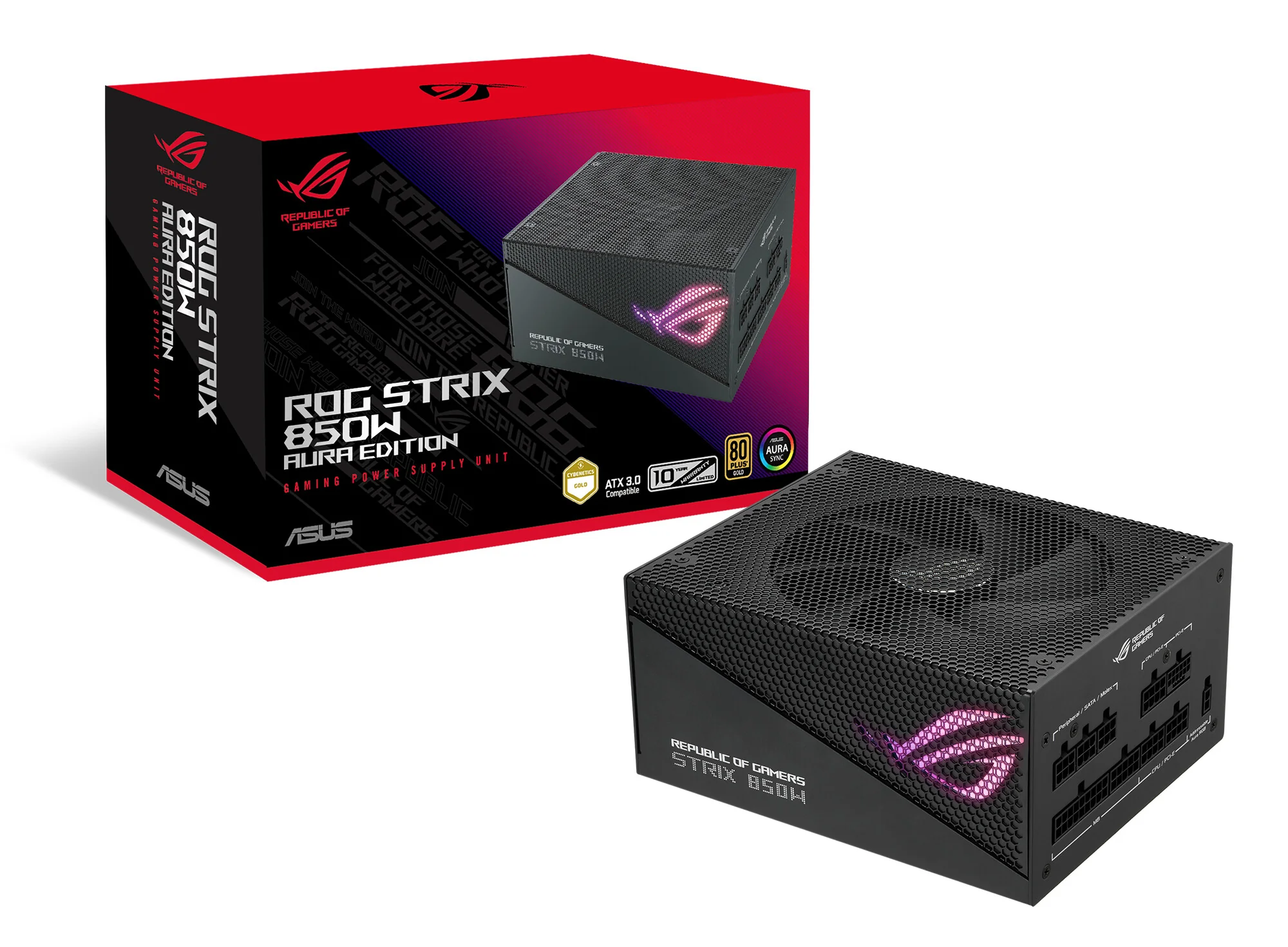 ASUS ROG Strix "Aura Edition" - 850W 80+ Gold Fully Modular Power Supply Unit - Image 10