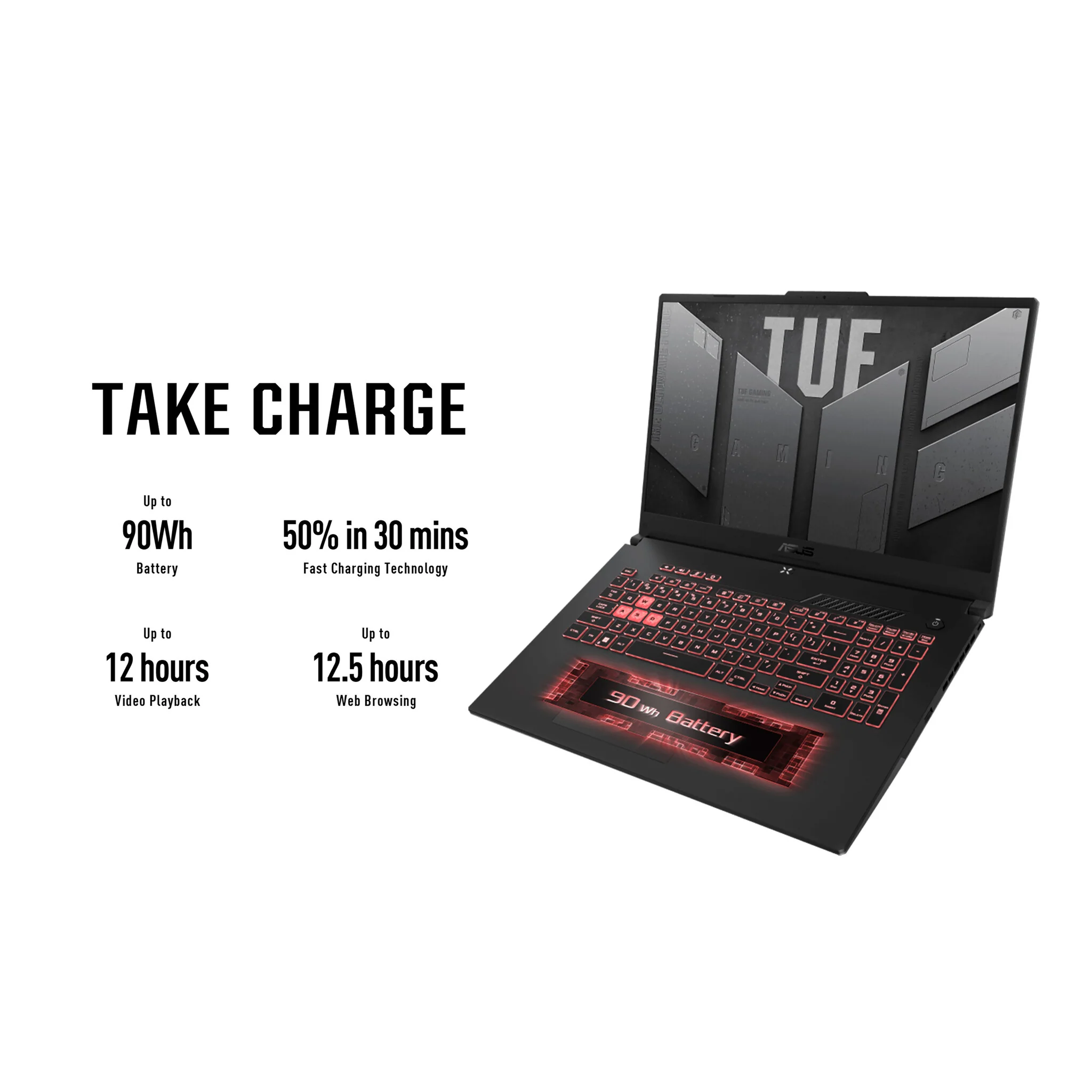 ASUS TUF Gaming A17 Laptop - 43.9 cm (17.3") - AMD Ryzen™ 9 7940HS - 16 GB DDR5-SDRAM - 512 GB SSD - NVIDIA GeForce RTX 4070 - Wi-Fi 6 - Windows 11 Home - Black / Grey - Image 16