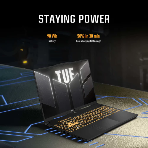 ASUS TUF Gaming Laptop - 40.6 cm (16") - Intel® Core™ i7-13620H - 16 GB DDR5-SDRAM - 512 GB SSD - NVIDIA GeForce RTX 4050 - Wi-Fi 6 - Windows 11 Home - Black/ Grey - Image 16