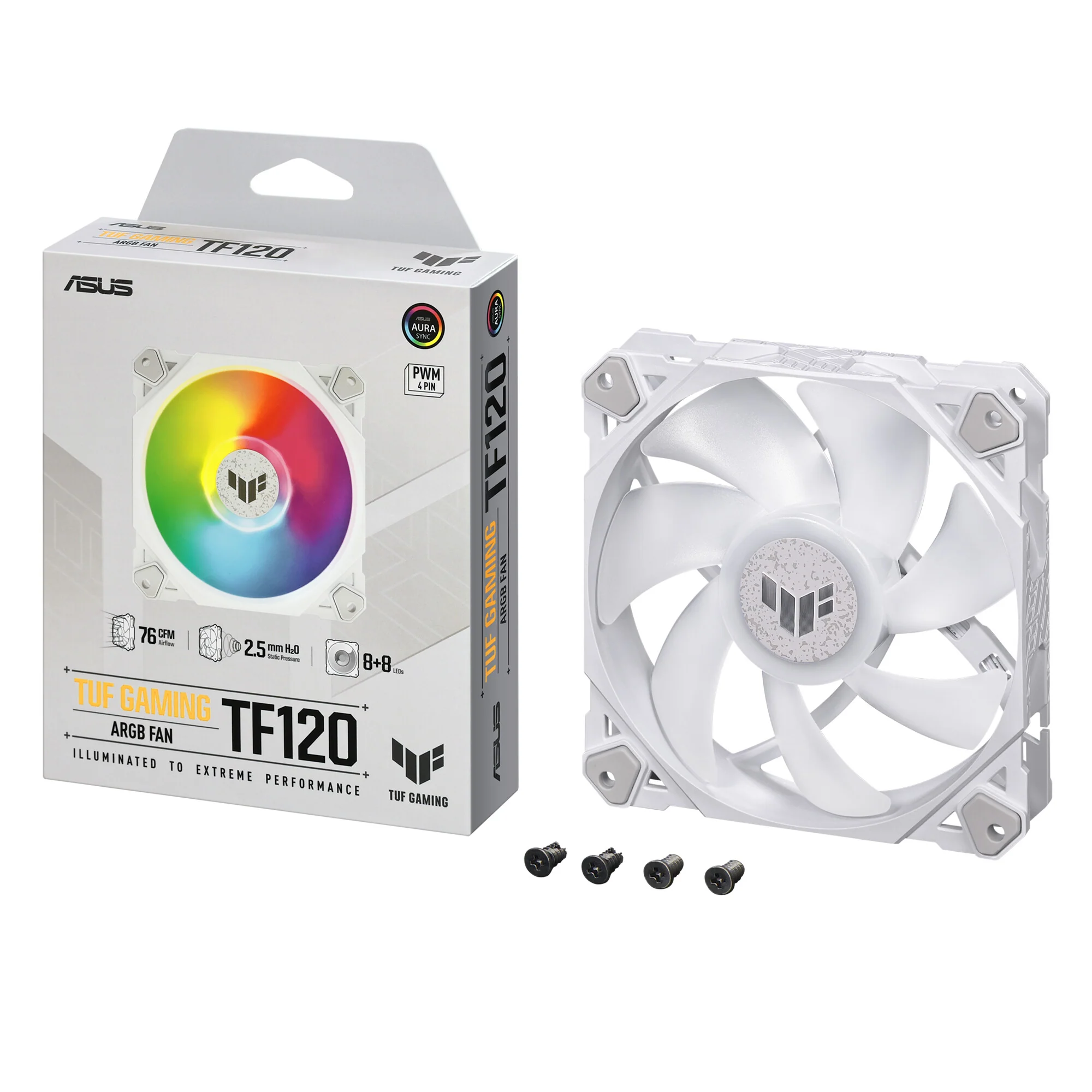 ASUS TUF GAMING TF120 ARGB - Computer Case Fan in White - 120mm - Image 7