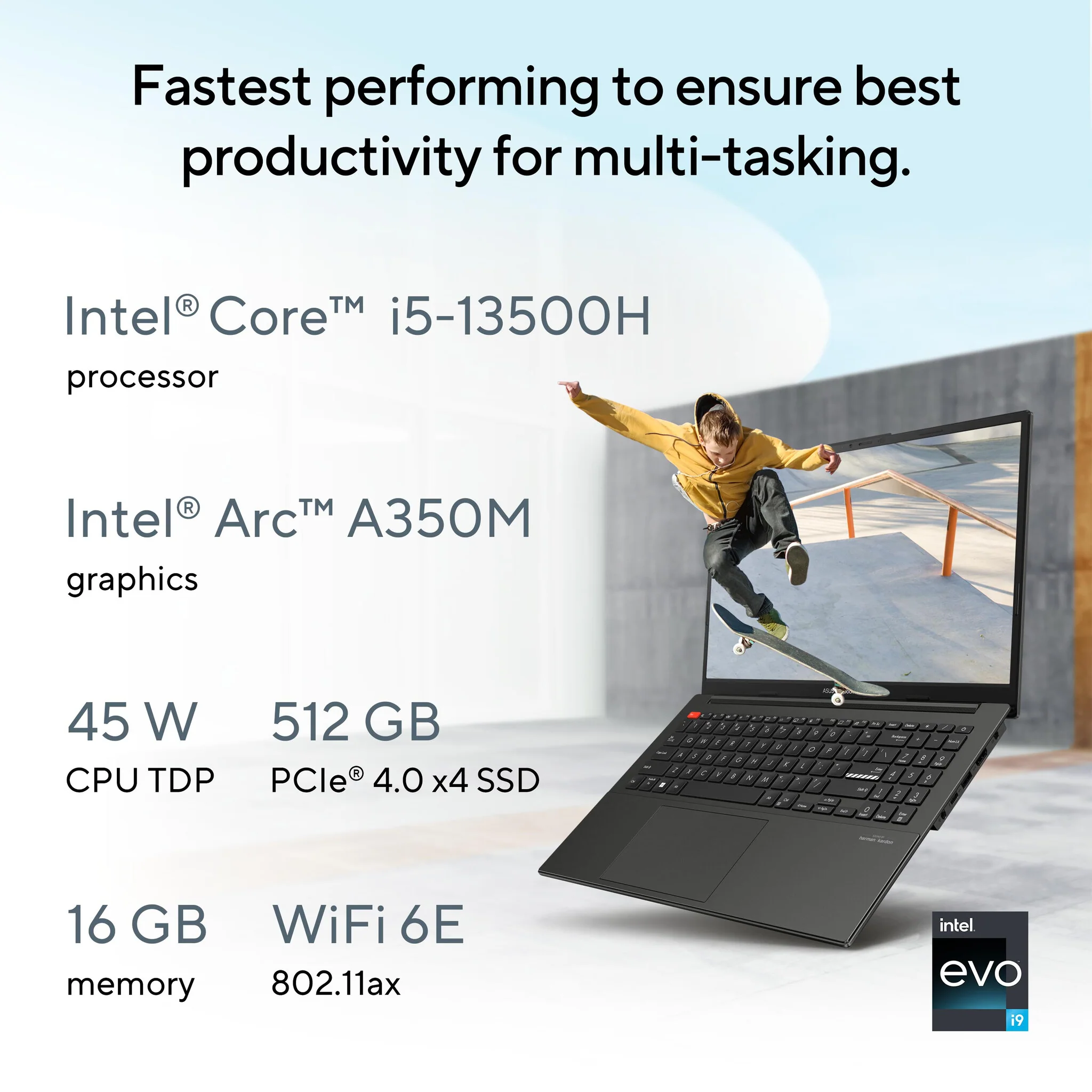 ASUS Vivobook S 15 Laptop - 39.6 cm (15.6") - Intel® Core™ i5-13500H - 16 GB LPDDR5-SDRAM - 512 GB SSD - Wi-Fi 6E - Windows 11 Home - Silver - Image 15