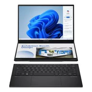 ASUS Zenbook Duo Hybrid (2-in-1) - 35.6 cm (14") - Touchscreen - Intel Core Ultra 7 255H - 32 GB LPDDR5x-SDRAM - 2 TB SSD - Wi-Fi 7 - Windows 11 Home - Grey