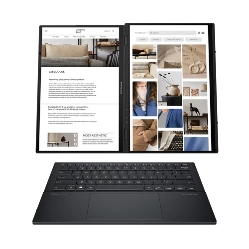 ASUS Zenbook Duo Hybrid (2-in-1) - 35.6 cm (14") - Touchscreen - Intel Core Ultra 9 185H - 32 GB LPDDR5x-SDRAM - 2 TB SSD - Wi-Fi 6E - Windows 11 Pro - Grey - Image 9