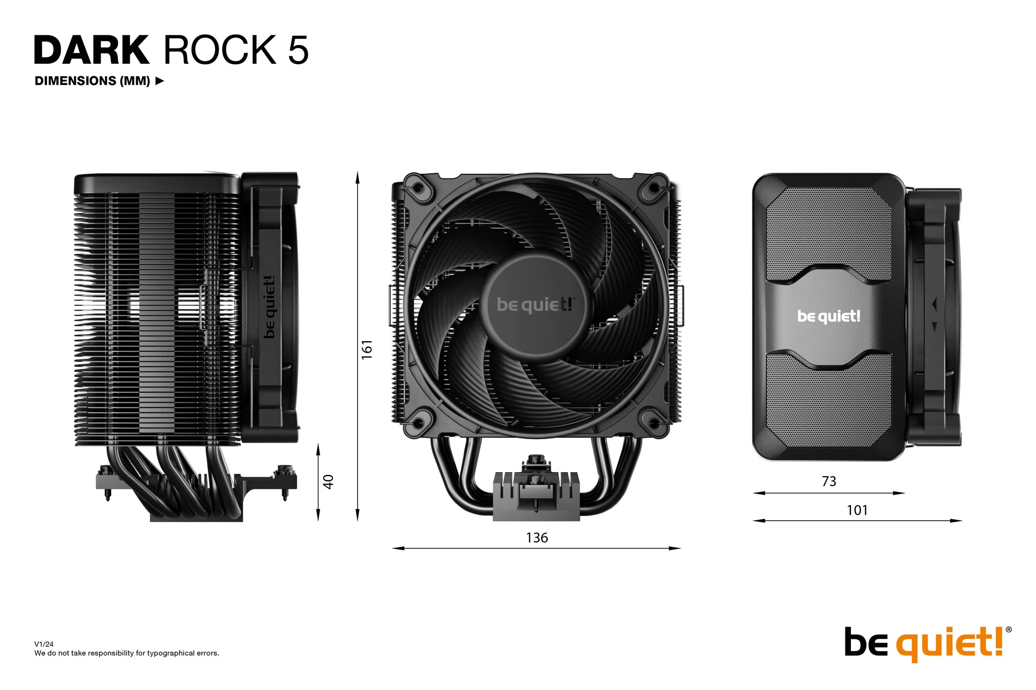 be quiet! DARK ROCK 5 - Air Processor Cooler in Black - 120mm - Image 8