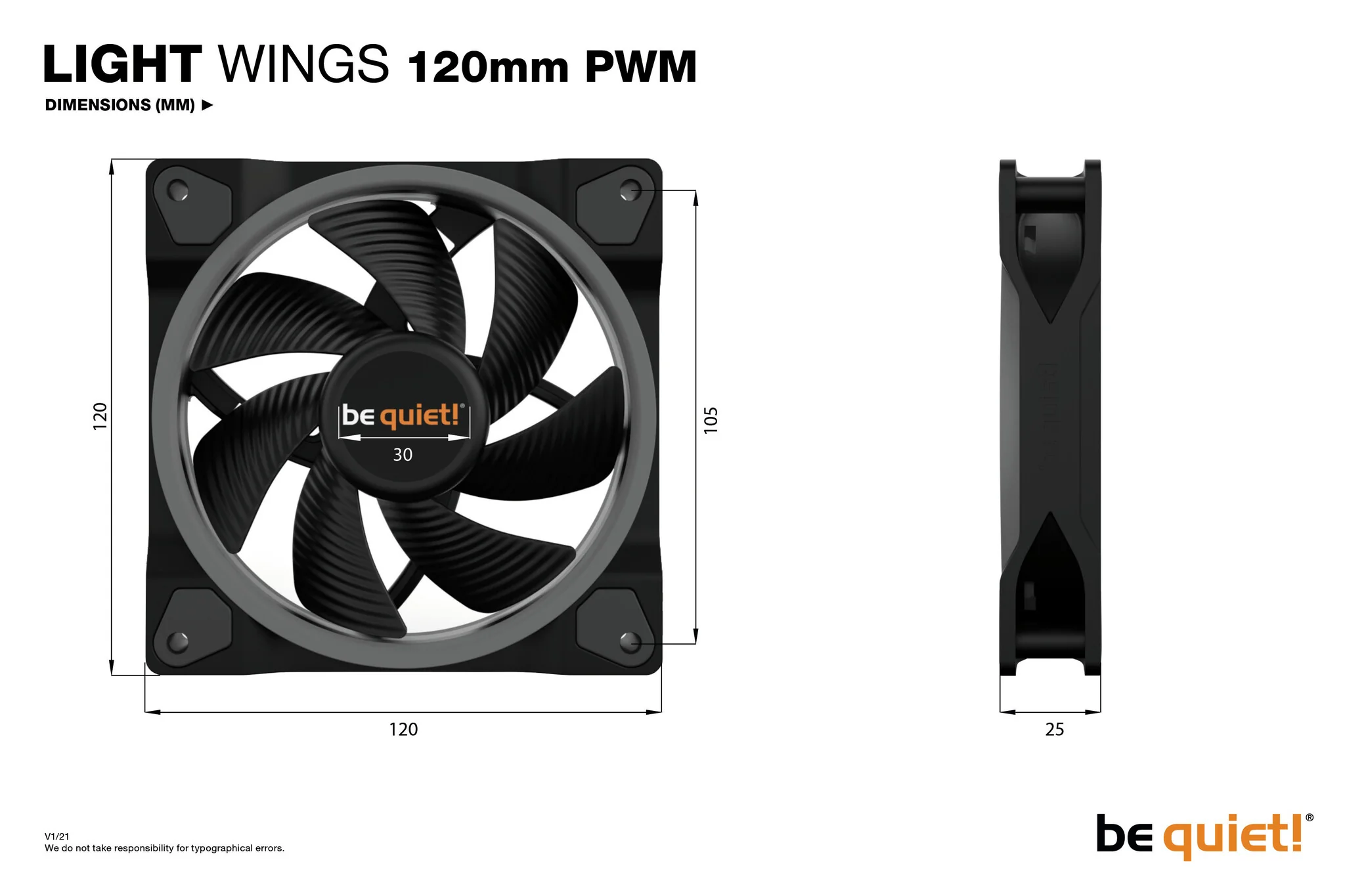 be quiet! Light Wings - ARGB PWM Case Fan in Black - 120mm - Image 7