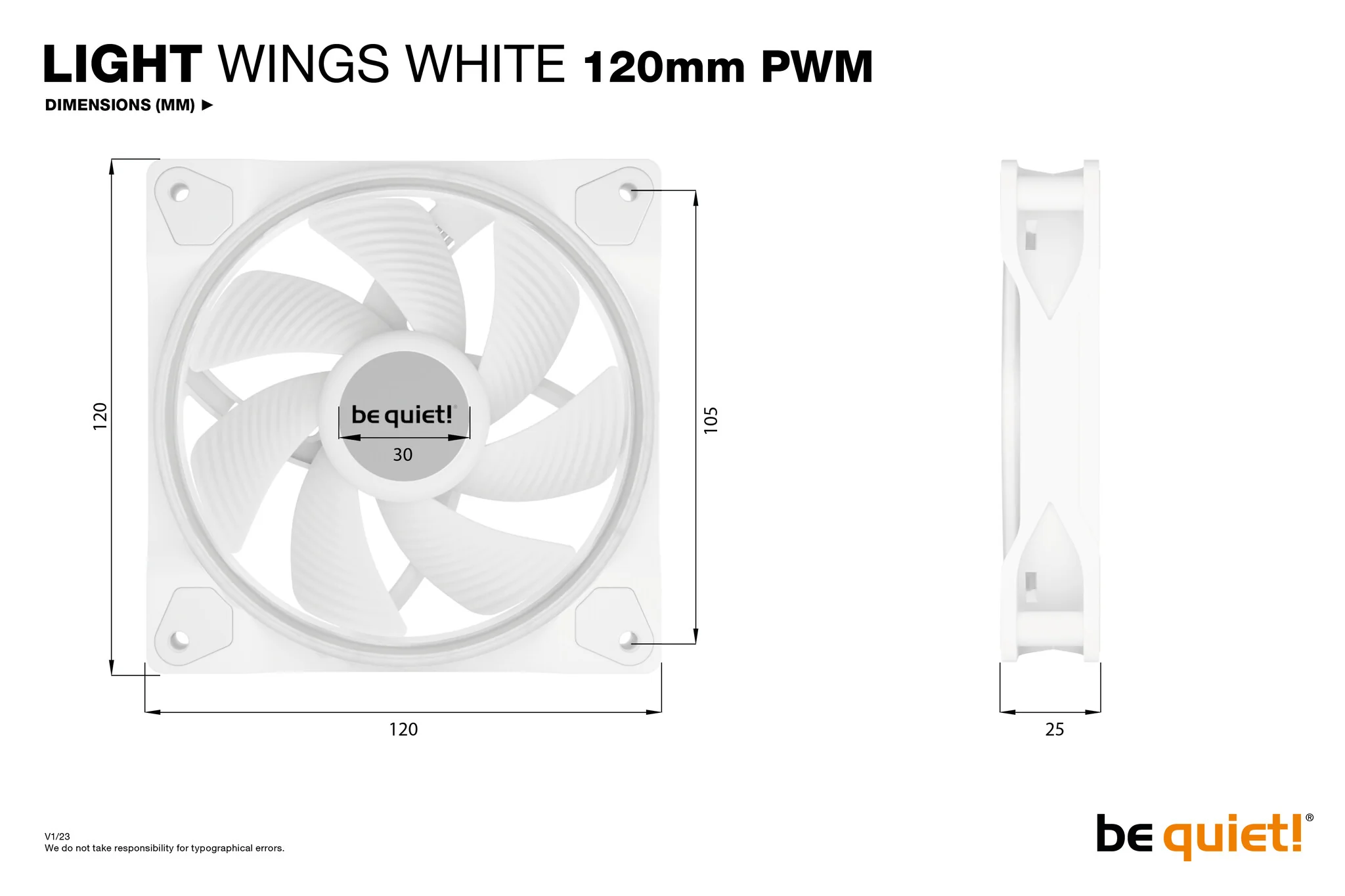 be quiet! Light Wings White -  PWM Computer Case Fan in White - 120mm (Pack of 3) - Image 8
