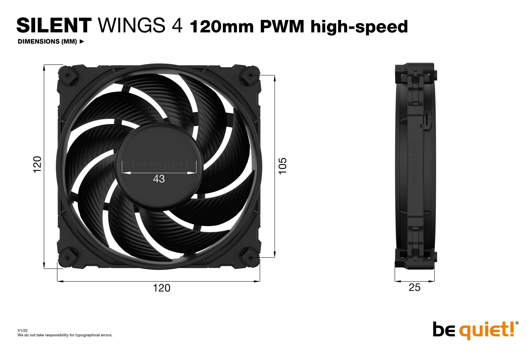 be quiet! SILENT WINGS 4 PWM High Speed - Computer Case Fan in Black - 120mm - Image 5