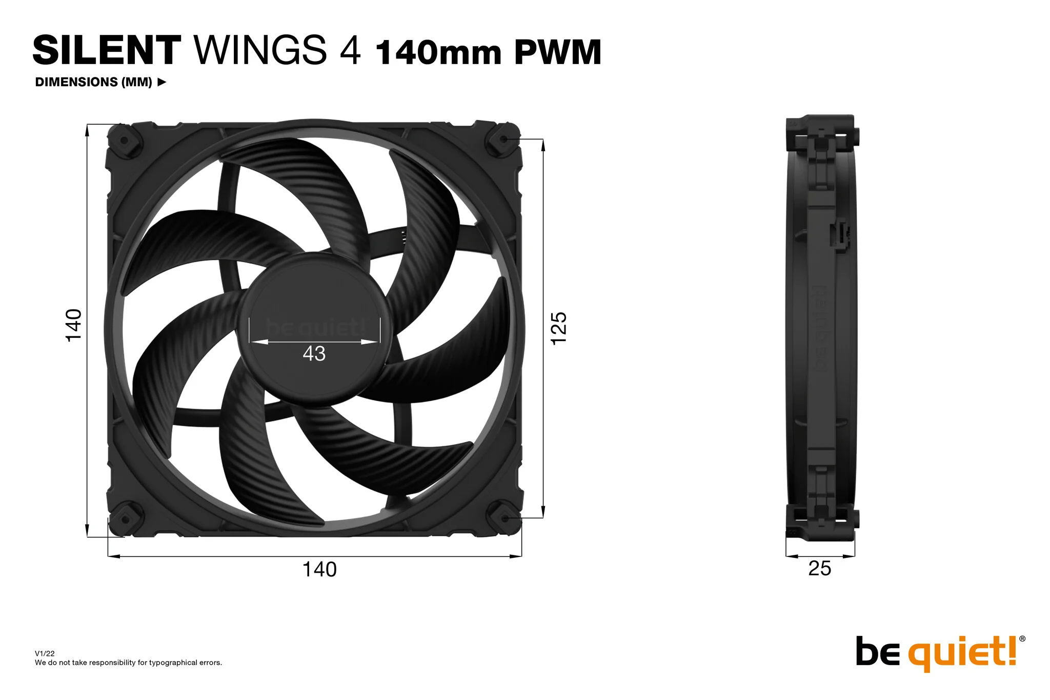 be quiet! SILENT WINGS 4 PWM - Computer Case Fan in Black - 140mm - Image 5