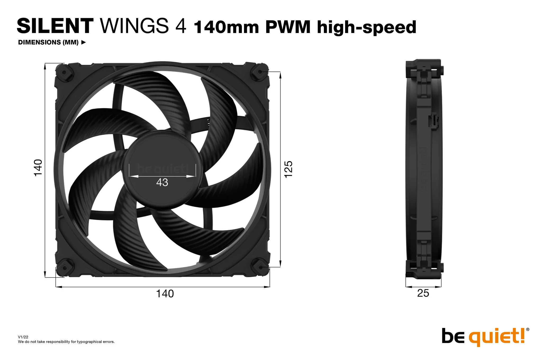 be quiet! SILENT WINGS 4 - PWM Computer Case Fan in Black - 140mm - Image 5