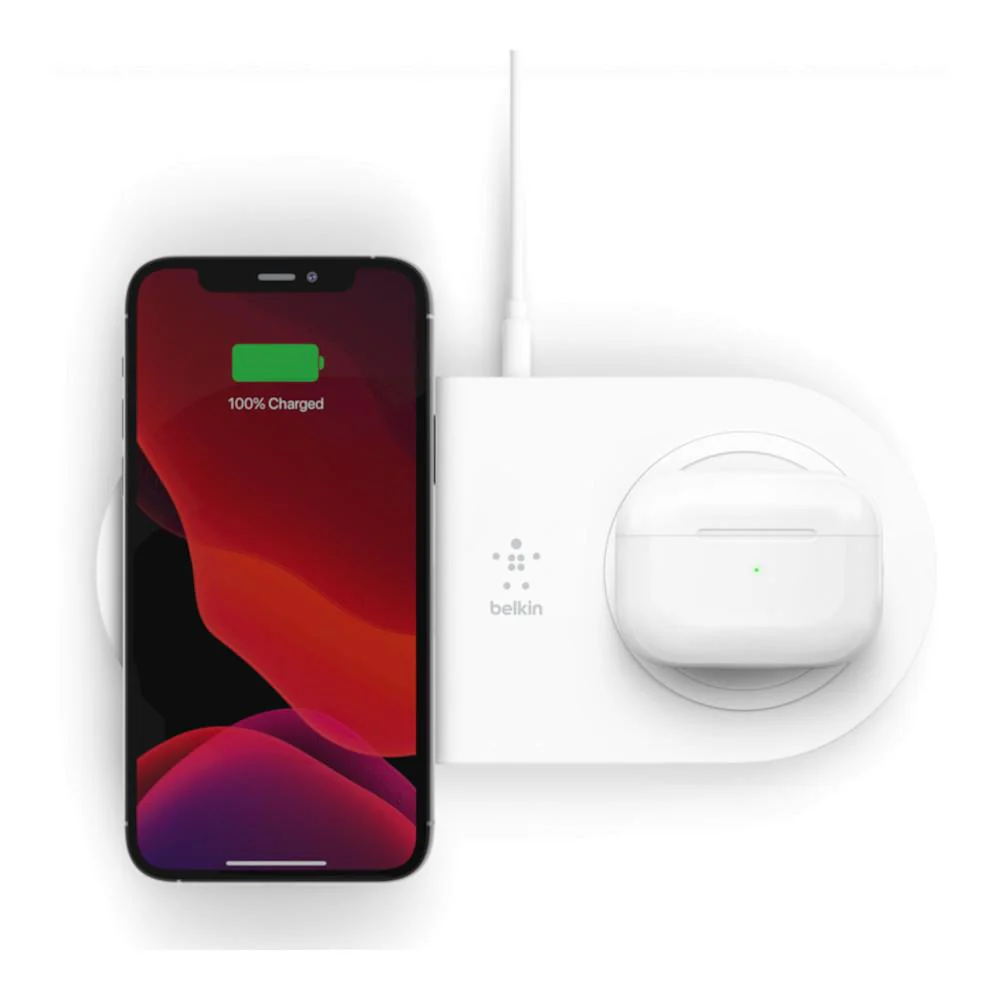 Belkin BOOSTCHARGE Dual Wireless Charging Pad 15W with PSU - White - Image 2