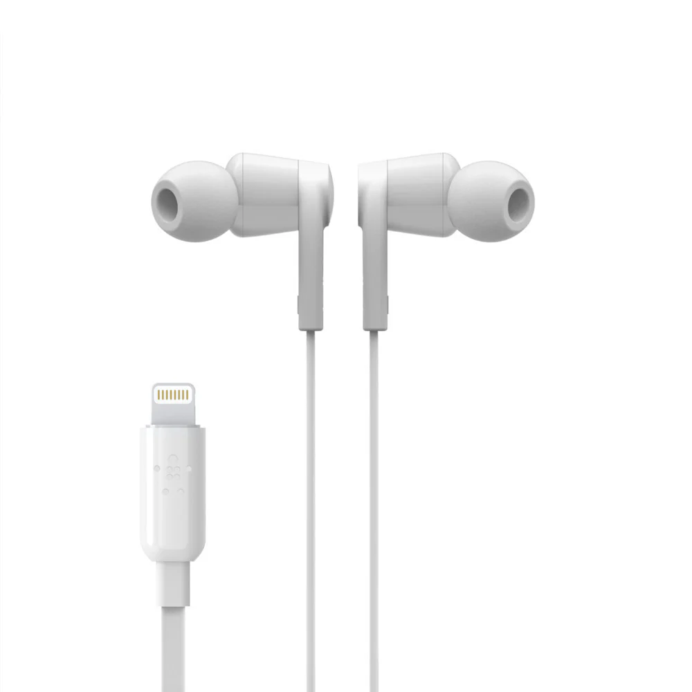 Belkin Rockstar Wired In-ear Headphones in White - Image 4