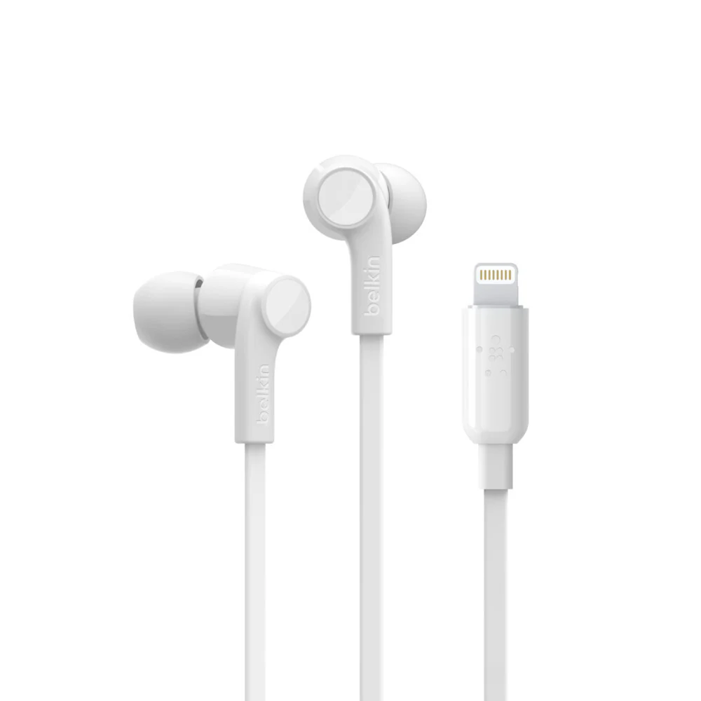 Belkin Rockstar Wired In-ear Headphones in White - Image 5