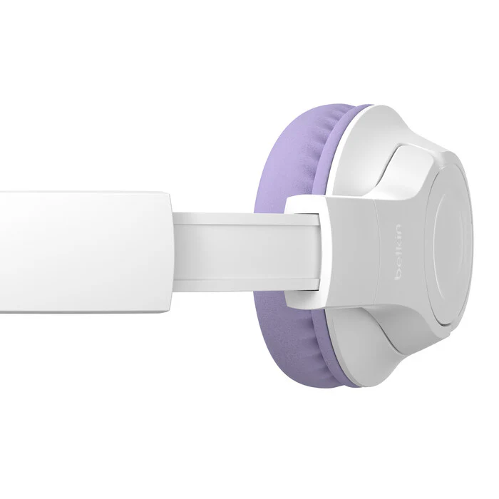 Belkin SoundForm Inspire - Wired & Wireless Bluetooth Headset for Children in Lavender / White - Image 4
