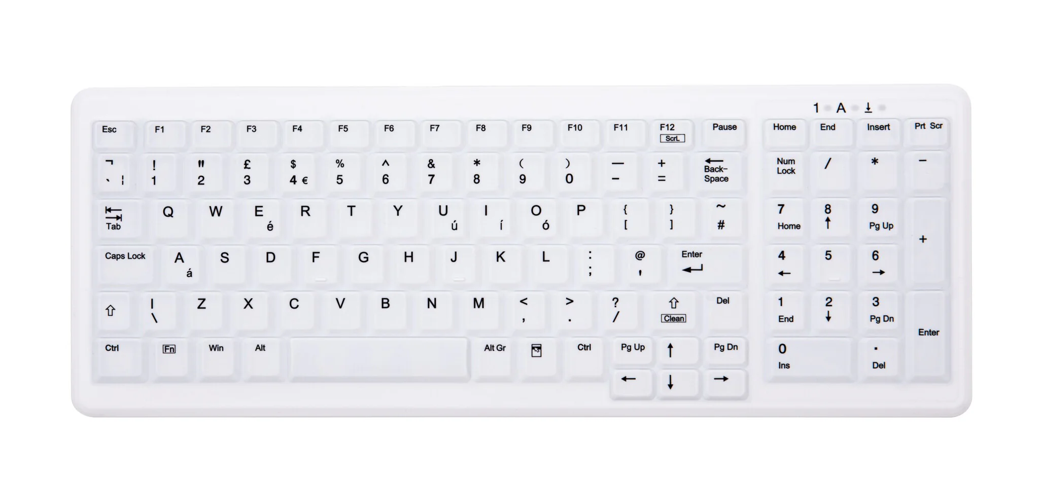 CHERRY AK-C7000 - USB Wired + RF Wireless Membrane Medical Keyboard in White (QWERTY UK)