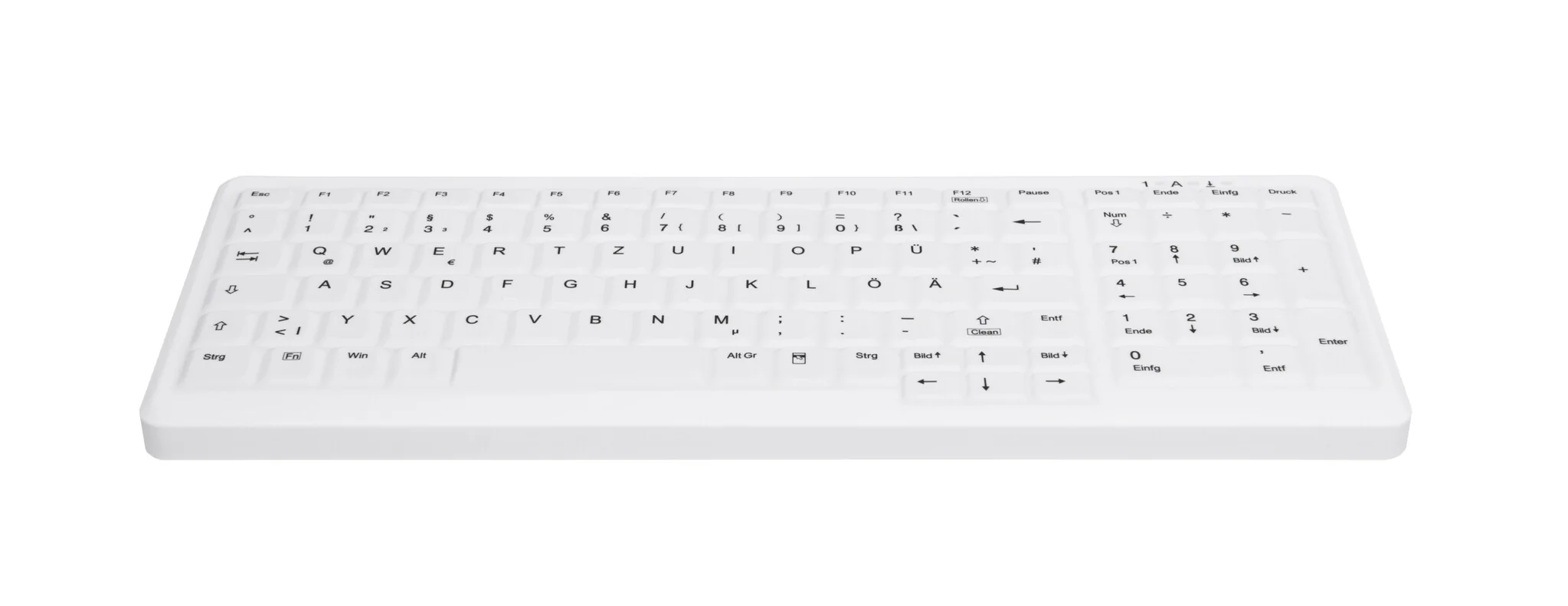 CHERRY AK-C7000 - USB Wired + RF Wireless Membrane Medical Keyboard in White (QWERTY UK) - Image 3