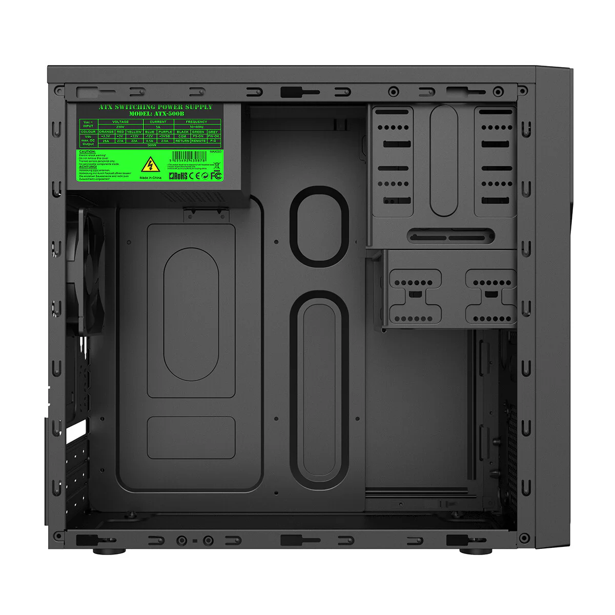 CiT CLASSIC MICRO - MicroATX Mid Tower Case in Black w/ 500W PSU - Image 9