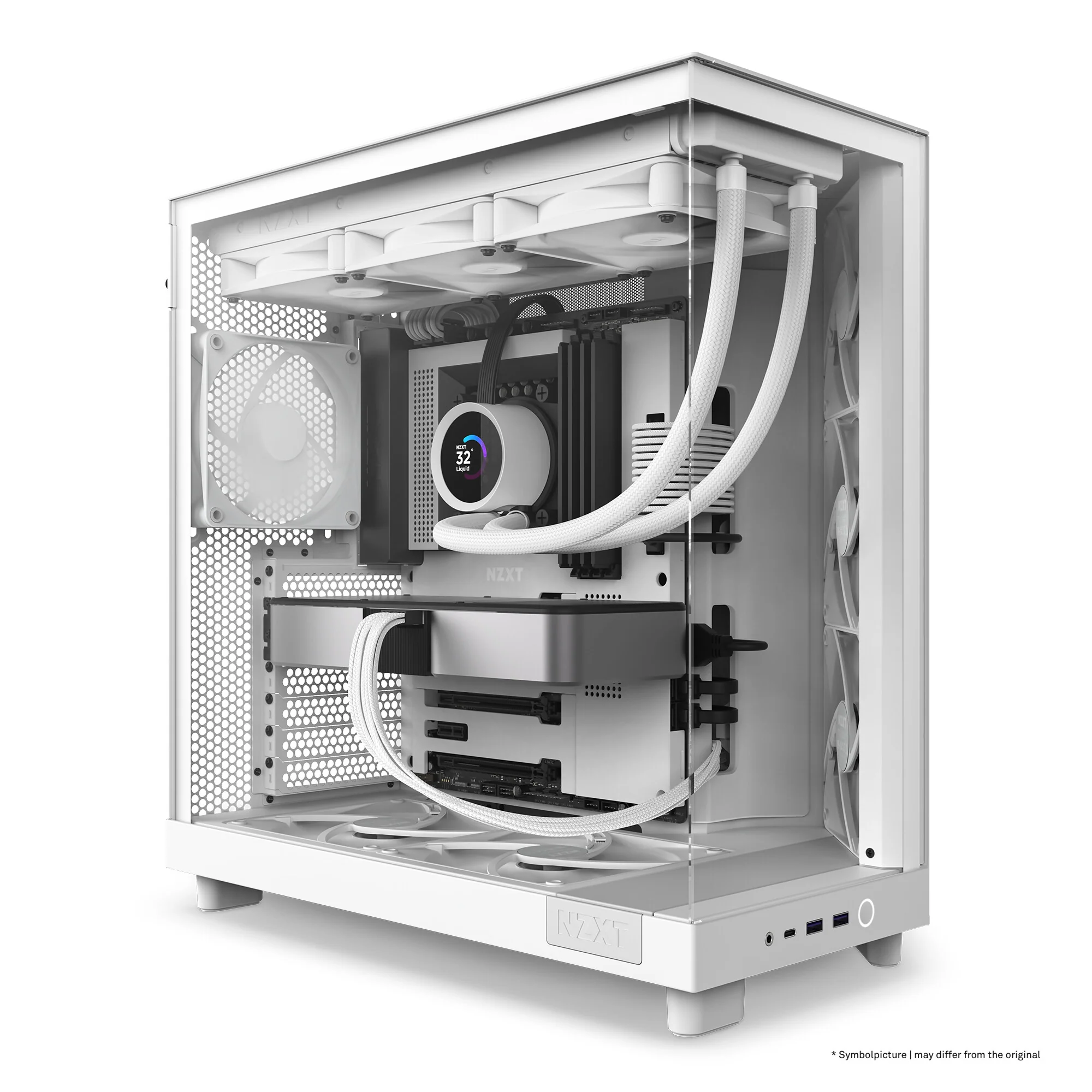 NZXT H6 Flow - ATX Mid Tower Case in White - Image 3