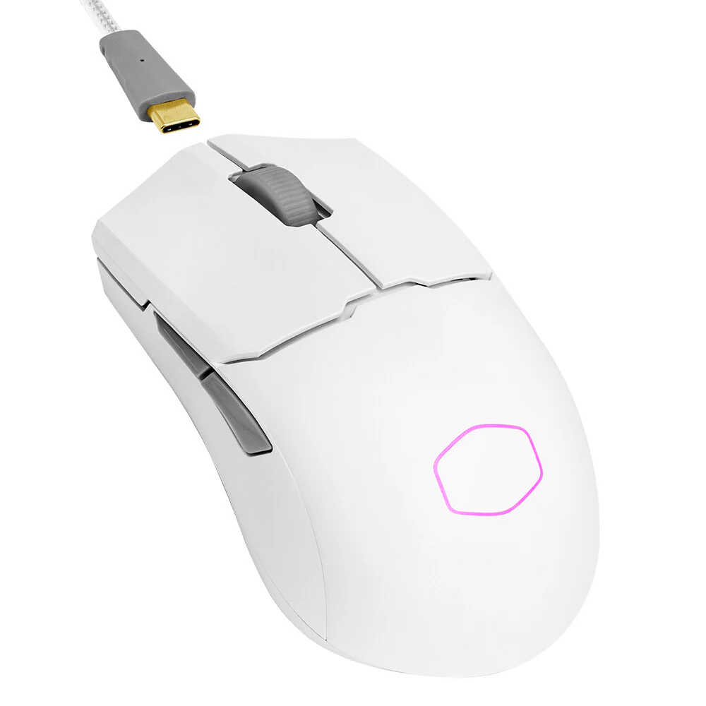 Cooler Master MM712 - RF Wireless + Bluetooth + USB Type-A Optical Mouse in White - 19,000 DPI - Image 3