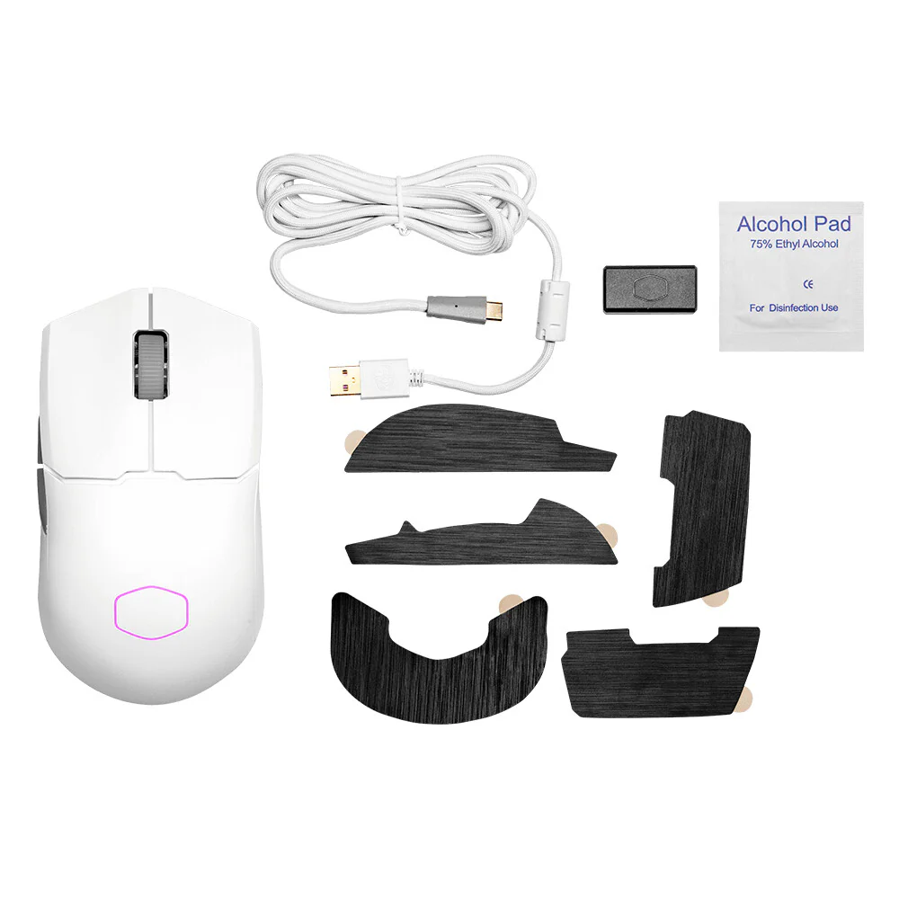 Cooler Master MM712 - RF Wireless + Bluetooth + USB Type-A Optical Mouse in White - 19,000 DPI - Image 8