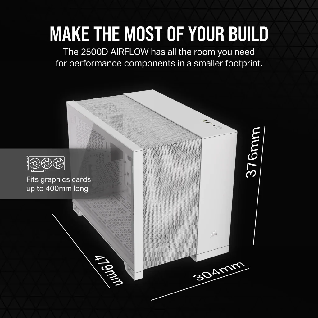 Corsair 2500D Airflow - MicroATX Mini Tower Caser in White - Image 11