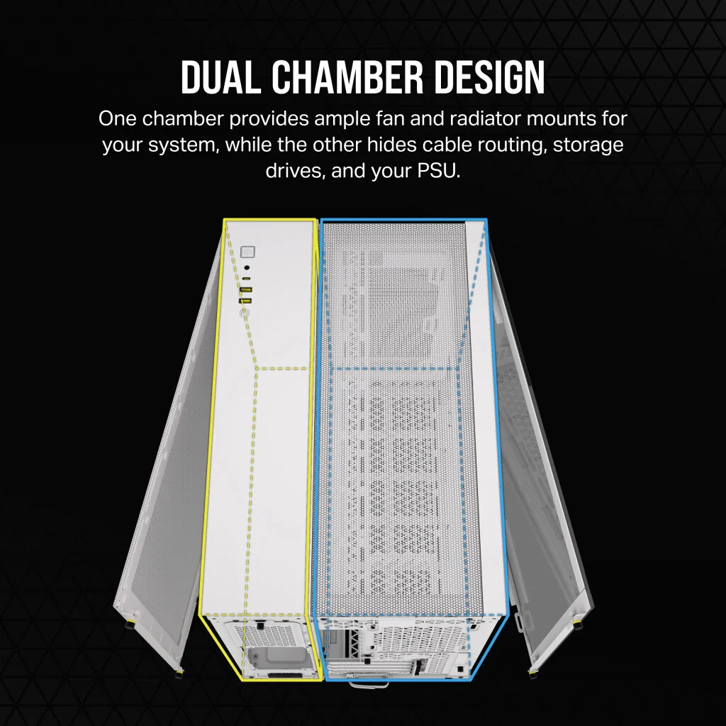 Corsair 2500D Airflow - MicroATX Mini Tower Caser in White - Image 8