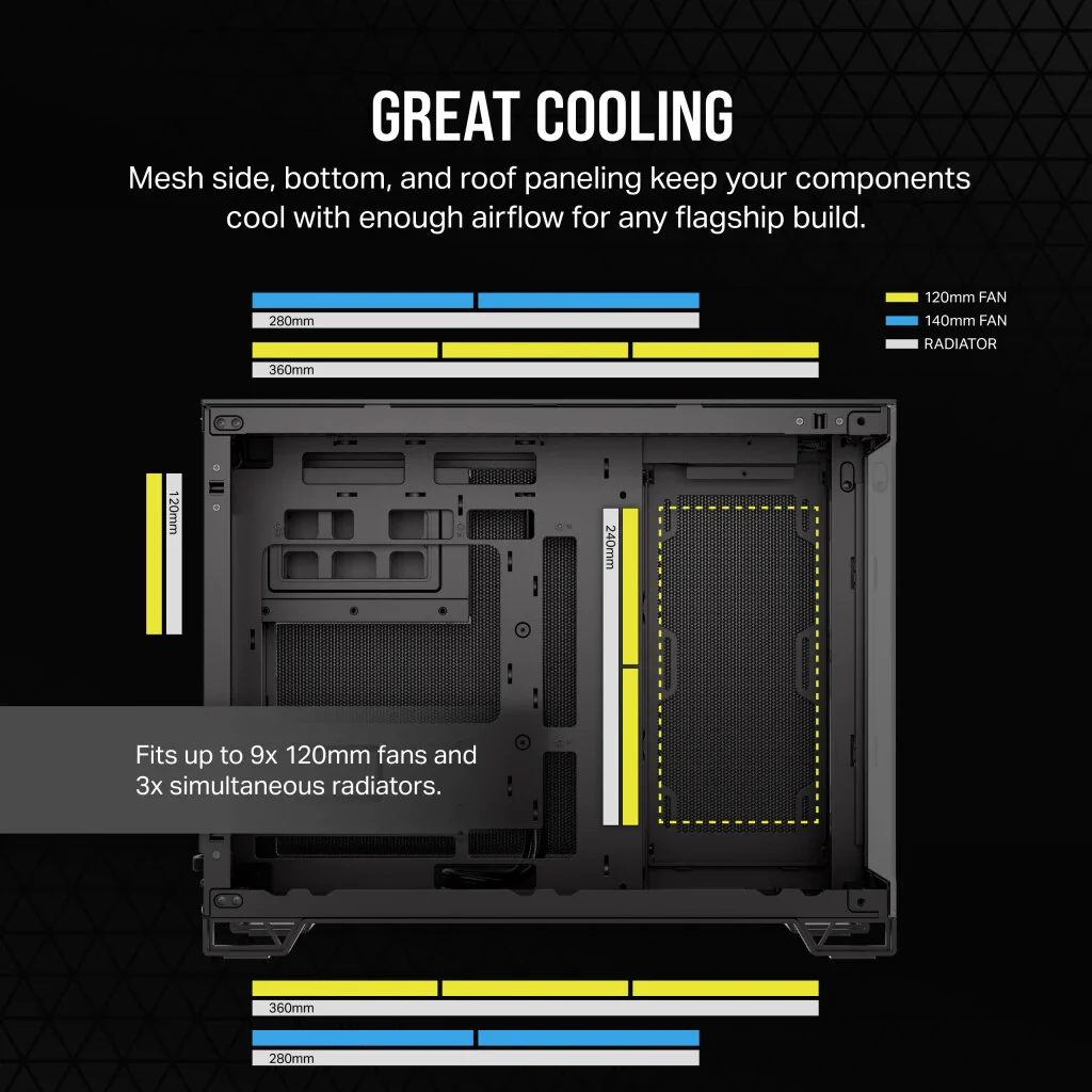Corsair 2500X - MicroATX Mini Tower Case in Black - Image 10