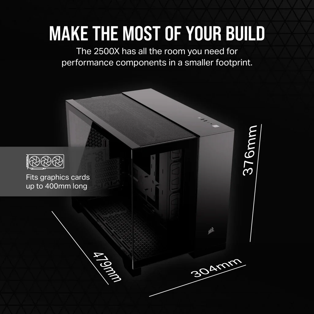 Corsair 2500X - MicroATX Mini Tower Case in Black - Image 11