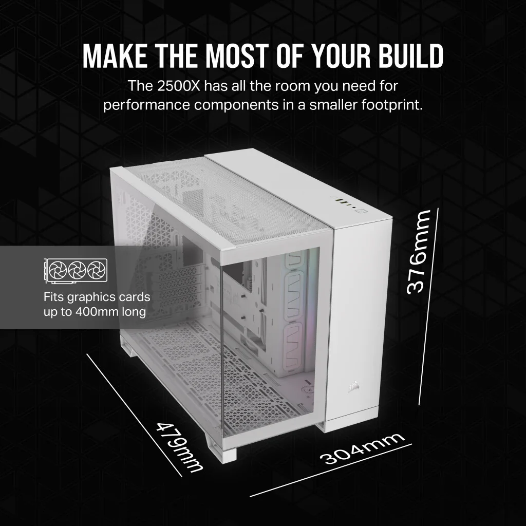 Corsair iCUE LINK 2500X RGB - Micro ATX Mid Tower Case in White - Image 9